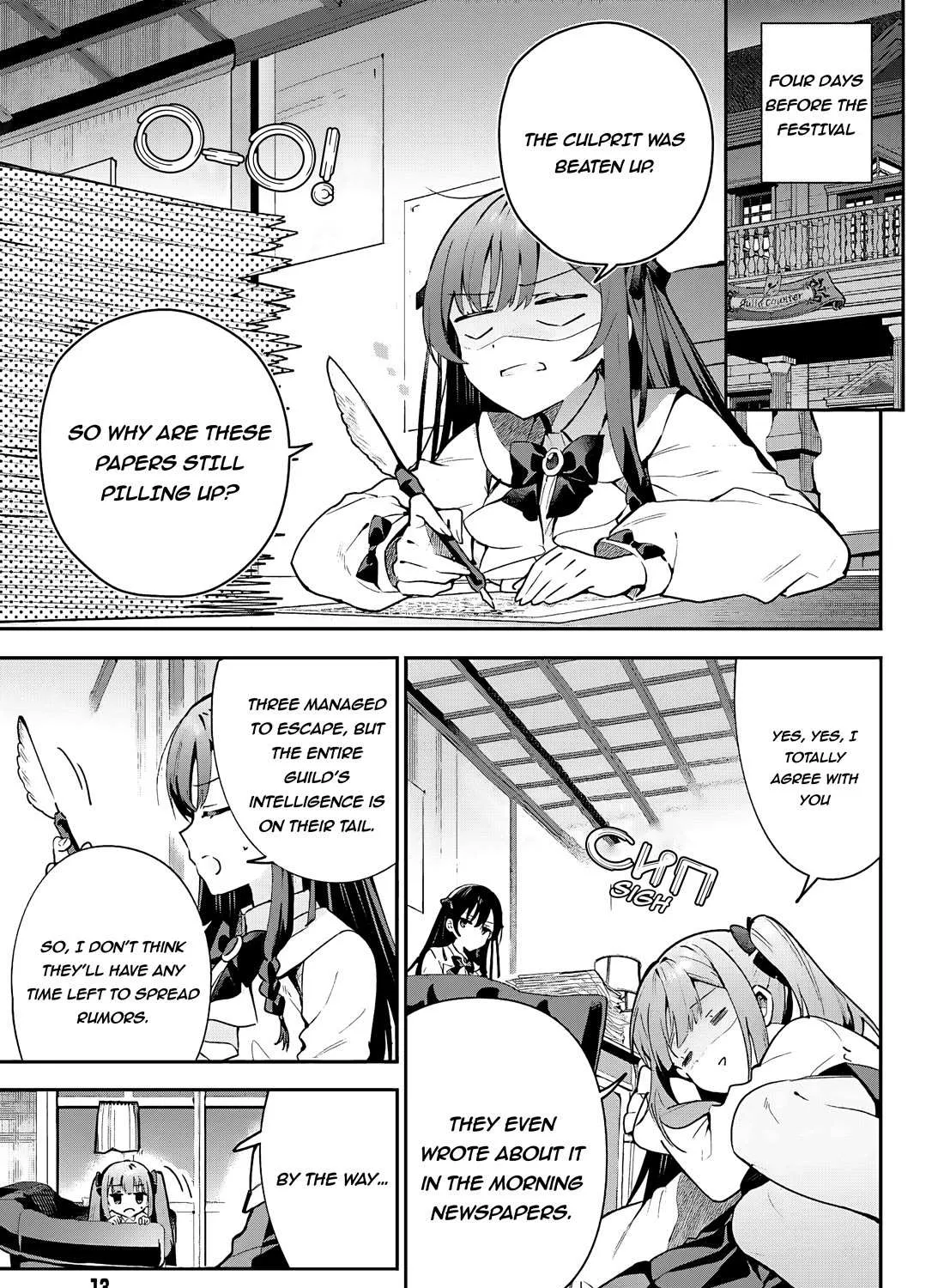 I’m the guild receptionist, but since I don’t want to work overtime, I think I’ll just solo the boss Chapter 28.1 page 12 - 