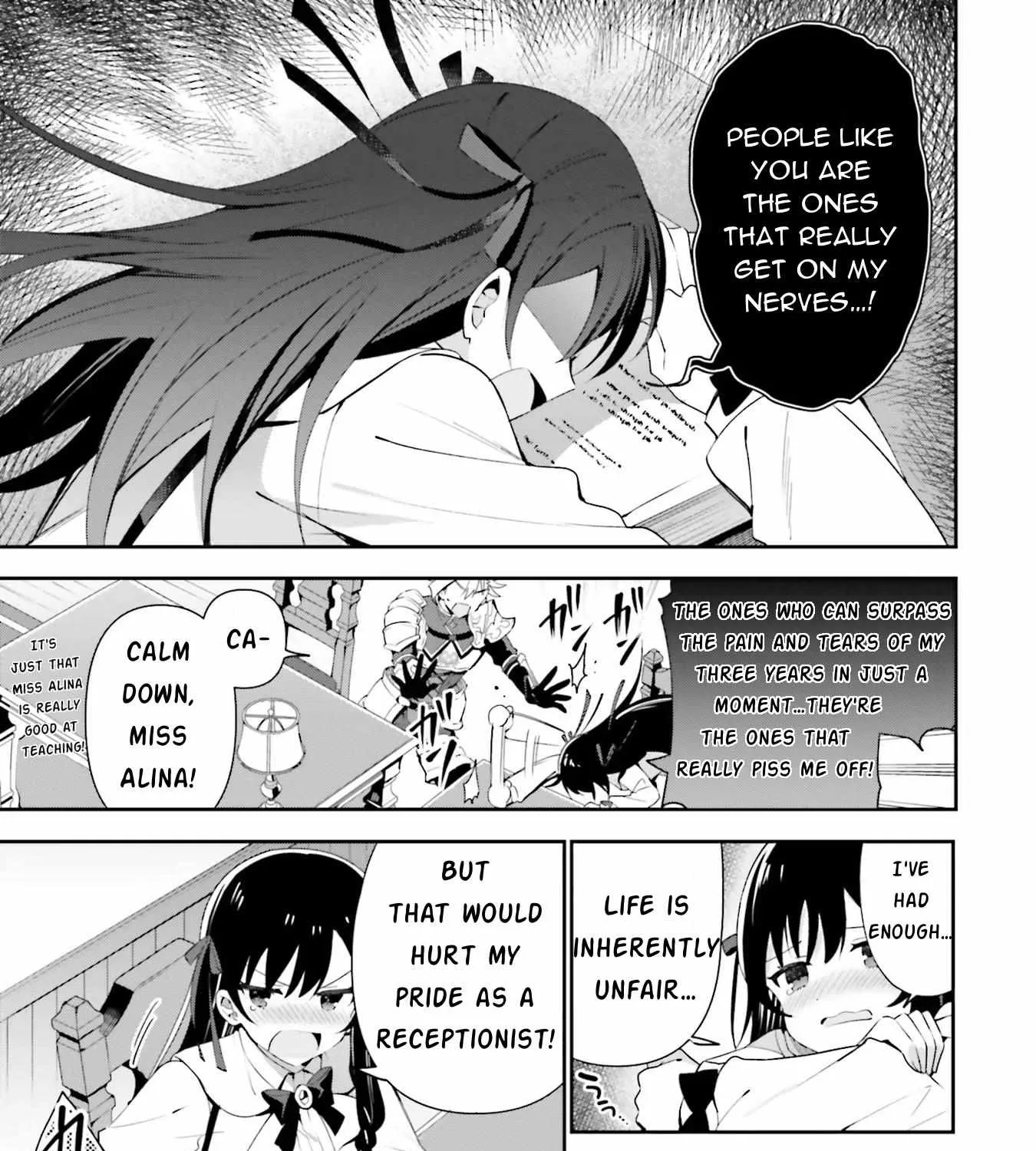 I’m the guild receptionist, but since I don’t want to work overtime, I think I’ll just solo the boss Chapter 7 page 25 - 