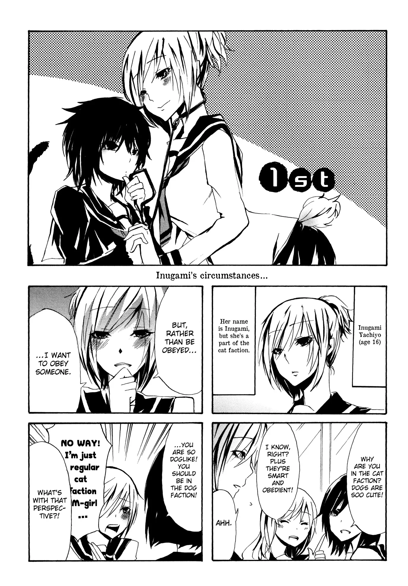 Inugami-San To Nekoyama-San Chapter 1 page 1 - 
