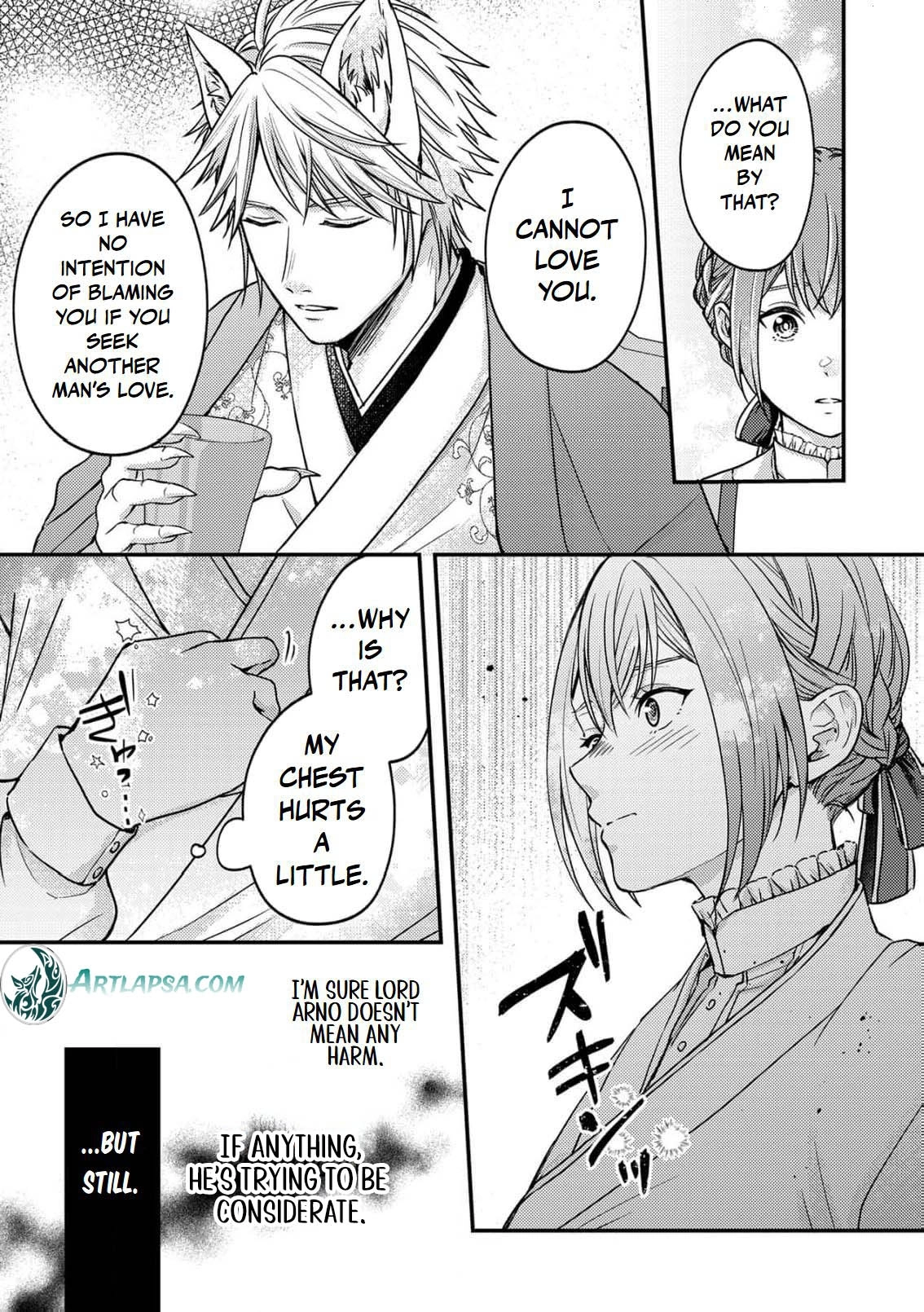 Ippiki Ookami no Hanayome - Kekkon Toujitsu ni "Kijo wo Aisenai" to Itteita Danna-sama no Yousu ga Okashii no desu ga Chapter 5 page 12 - 