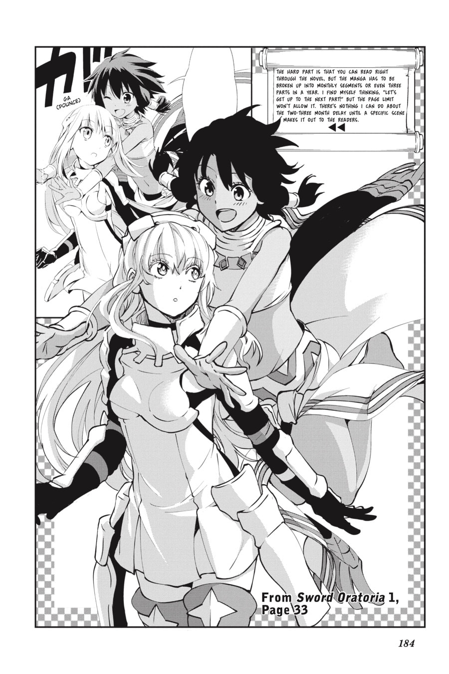 Is It Wrong to Try to Pick Up Girls in a Dungeon? On the Side: Sword Oratoria Chapter 0 page 182 - 