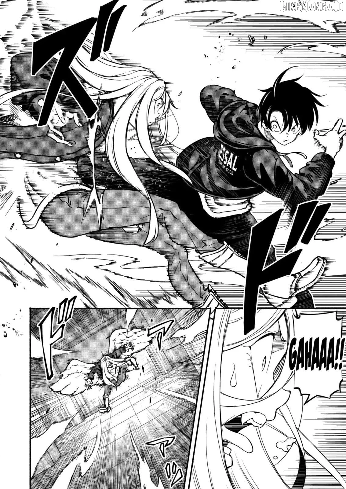 Isekai kara kikan shitara chikyuu mo kanari fantajiu deshita. Ato, makeheroin-domo kocchi minna. Chapter 6 page 17 - 