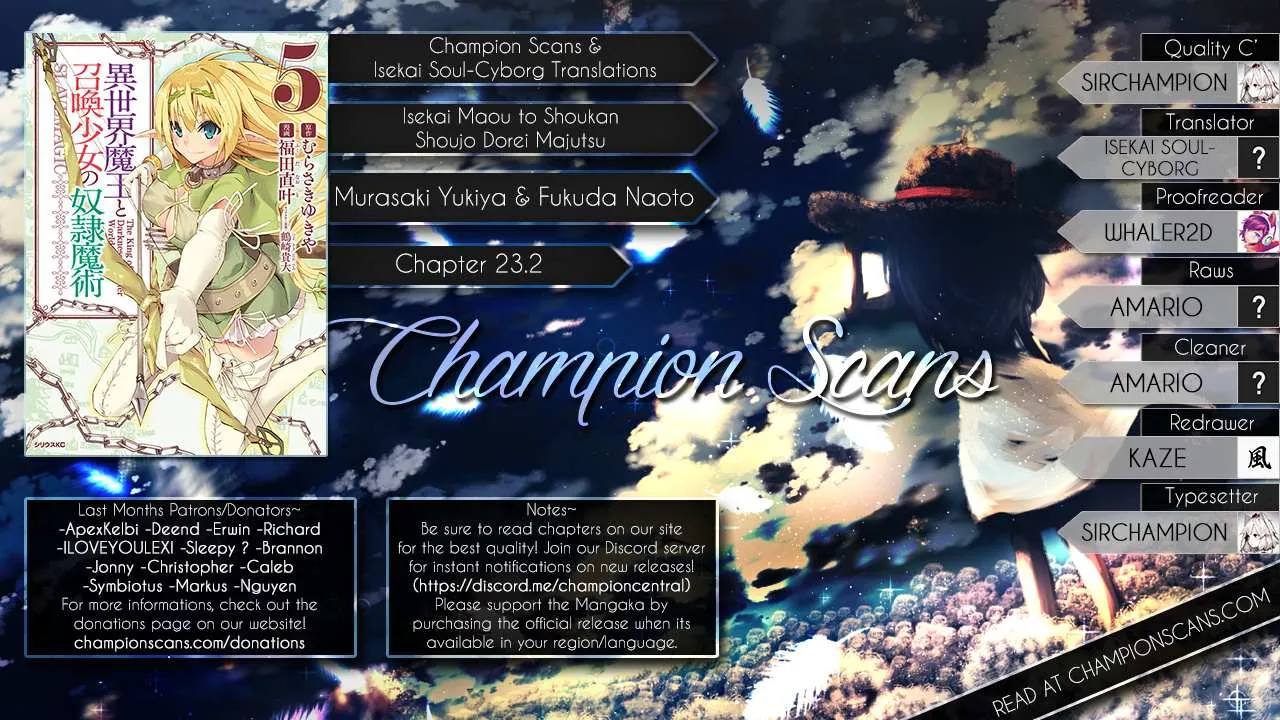 Isekai Maou To Shoukan Shoujo No Dorei Majutsu Chapter 23.2 page 1 - 
