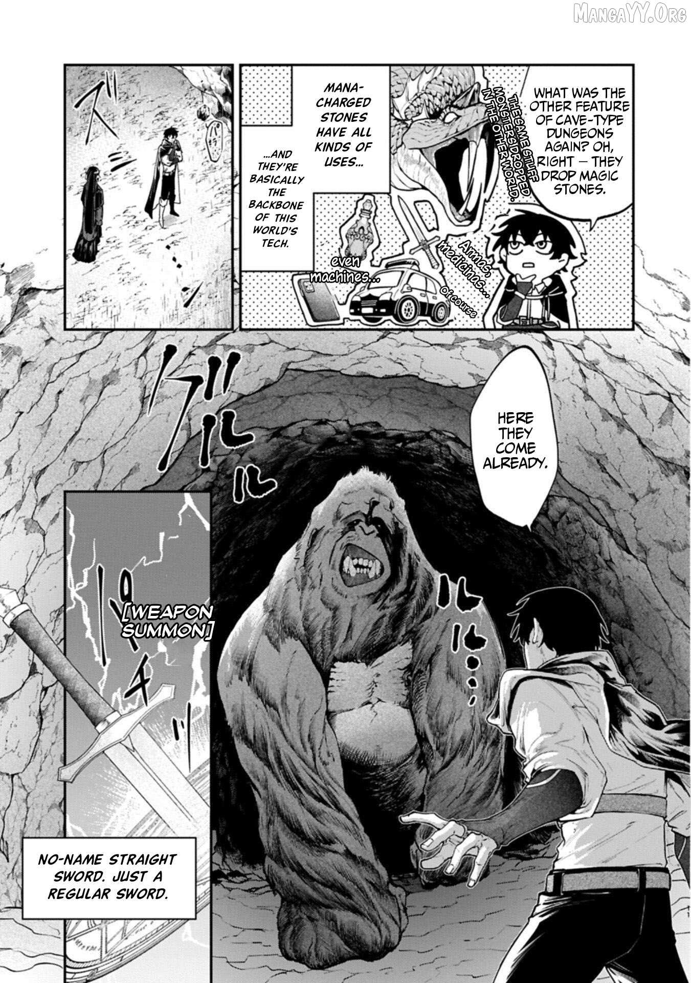 ISEKAI SUMMONER, SHINWA NO KAIBUTSU-TACHI TO GENDAI DE MUSOU SURU: URAGIRARETA MOTO EIYUU WA, AIKASANAME NA NAKAMA TO HEIWA NI KURASHITAI Chapter 4 page 11 - 