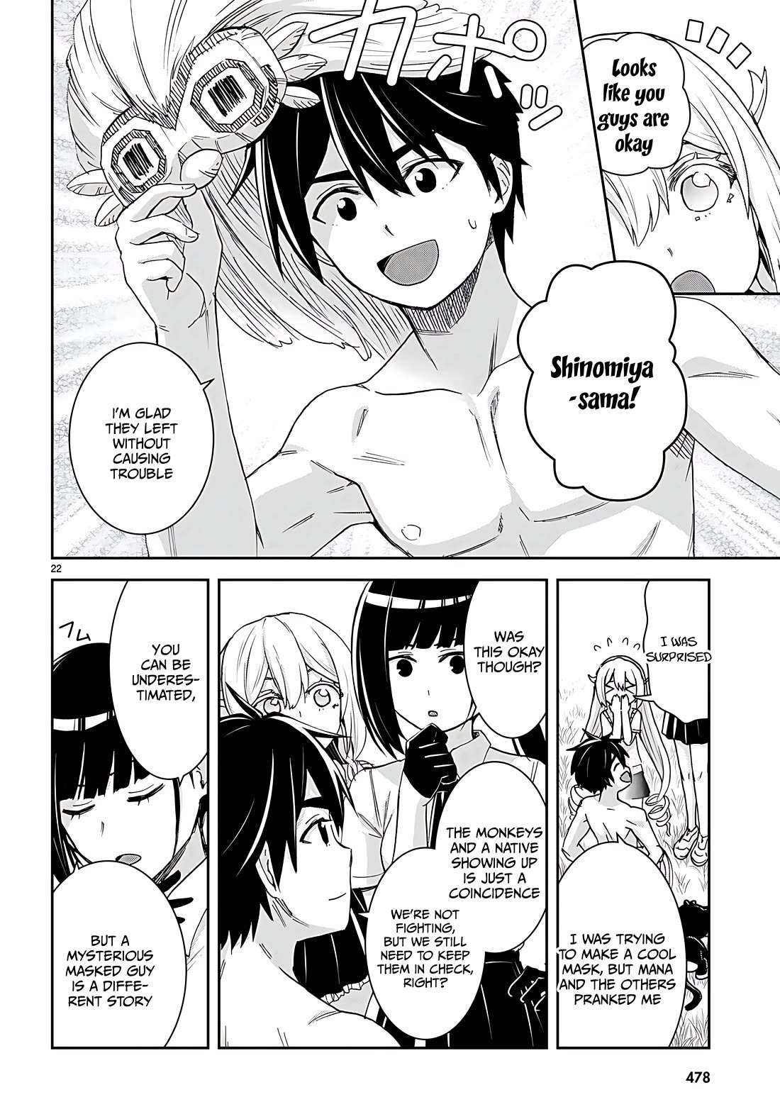 Isekai Yurutto Survival Seikatsu: Gakkou no Minna to Isekai no Mujintou ni Tenishitakedo Ore Dake Rakushou desu Chapter 34 page 22 - 