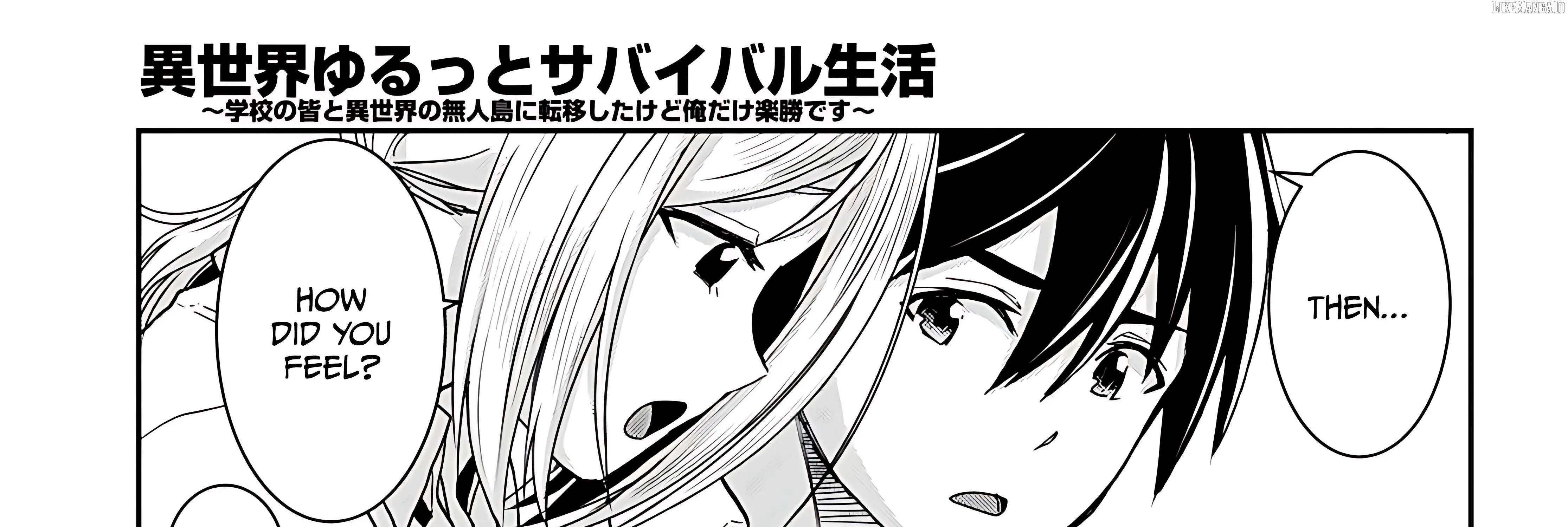 Isekai Yurutto Survival Seikatsu: Gakkou no Minna to Isekai no Mujintou ni Tenishitakedo Ore Dake Rakushou desu Chapter 38 page 104 - 