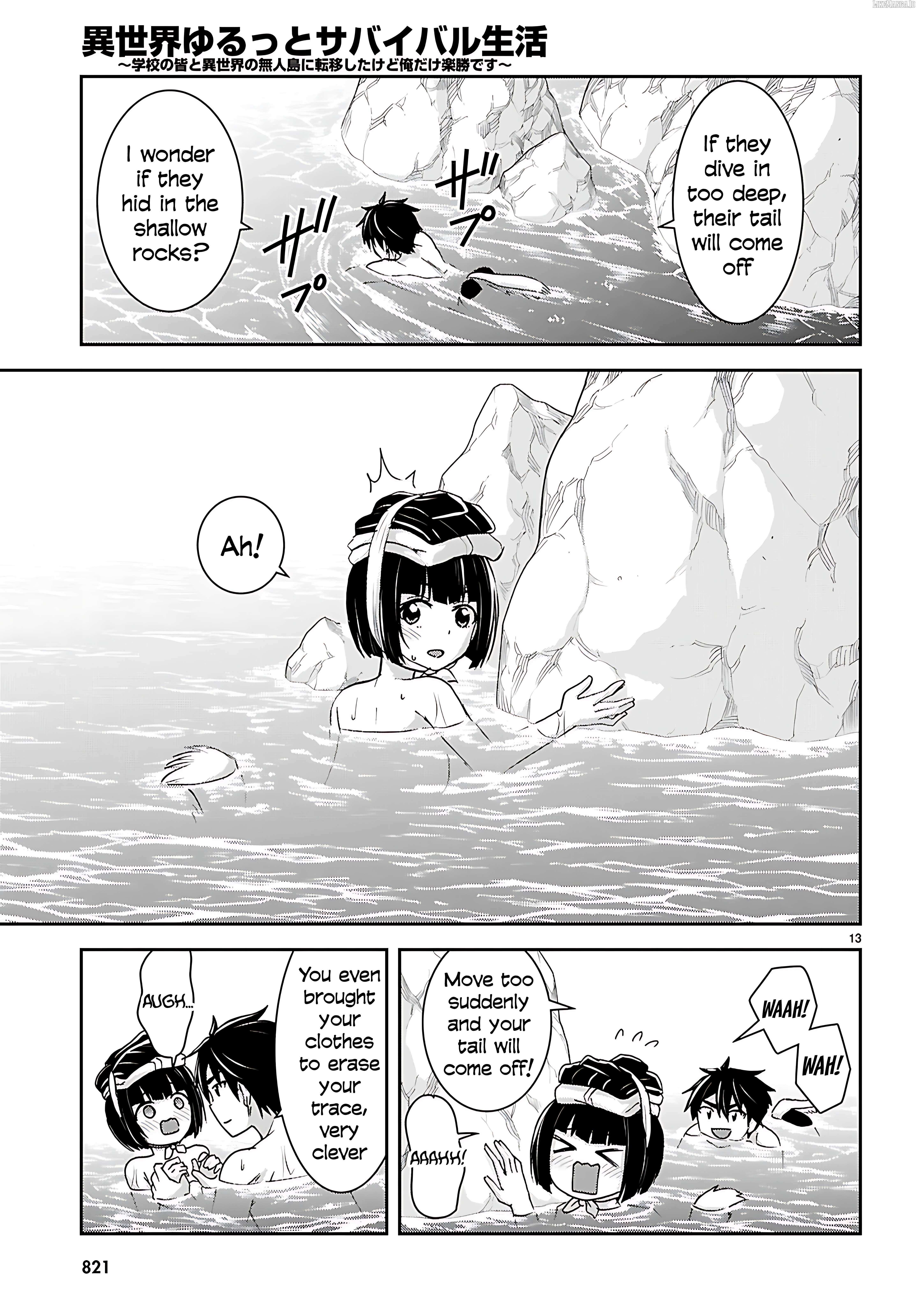Isekai Yurutto Survival Seikatsu: Gakkou no Minna to Isekai no Mujintou ni Tenishitakedo Ore Dake Rakushou desu Chapter 42 page 13 - 