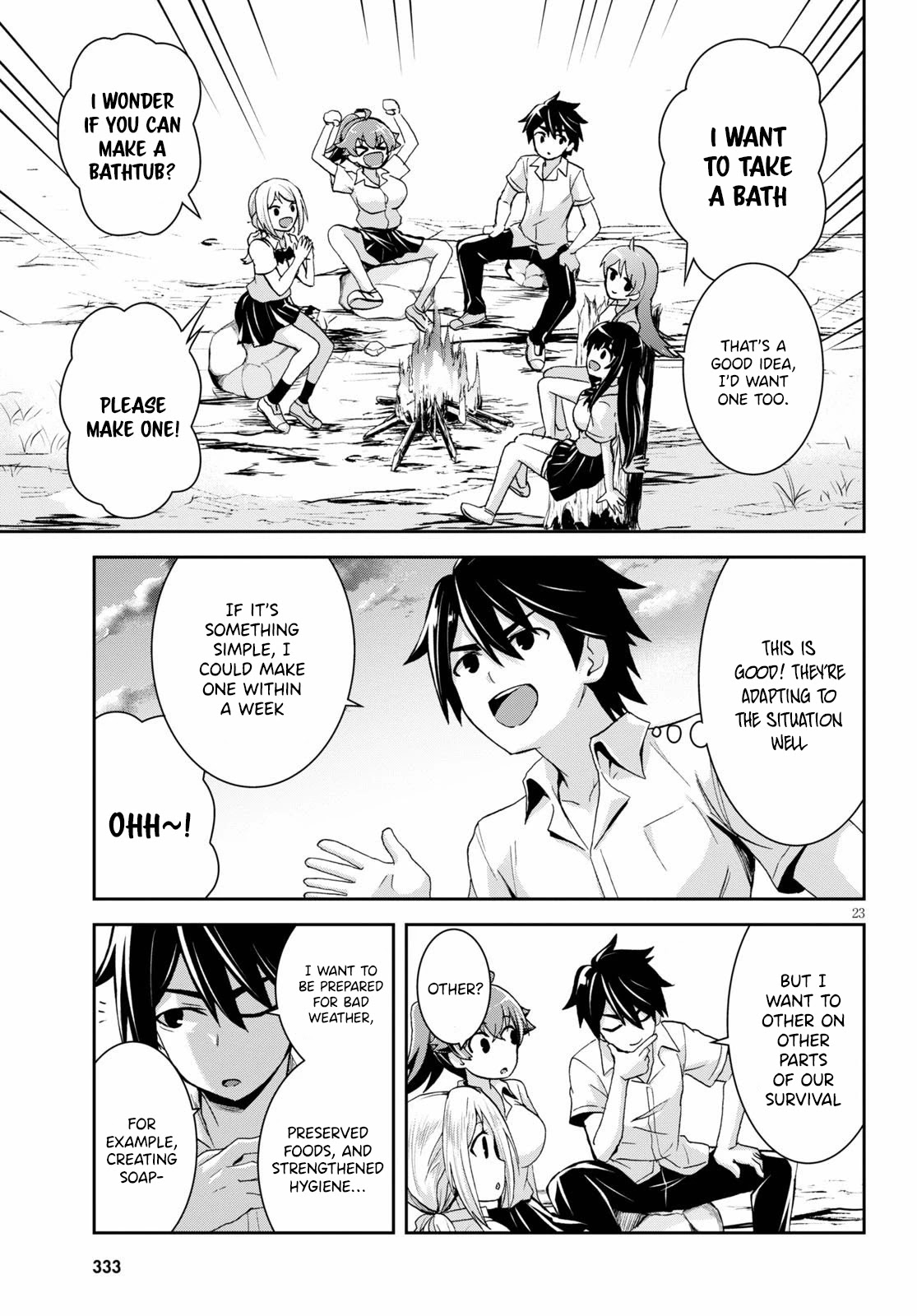 Isekai Yurutto Survival Seikatsu: Gakkou no Minna to Isekai no Mujintou ni Tenishitakedo Ore Dake Rakushou desu Chapter 5 page 24 - 