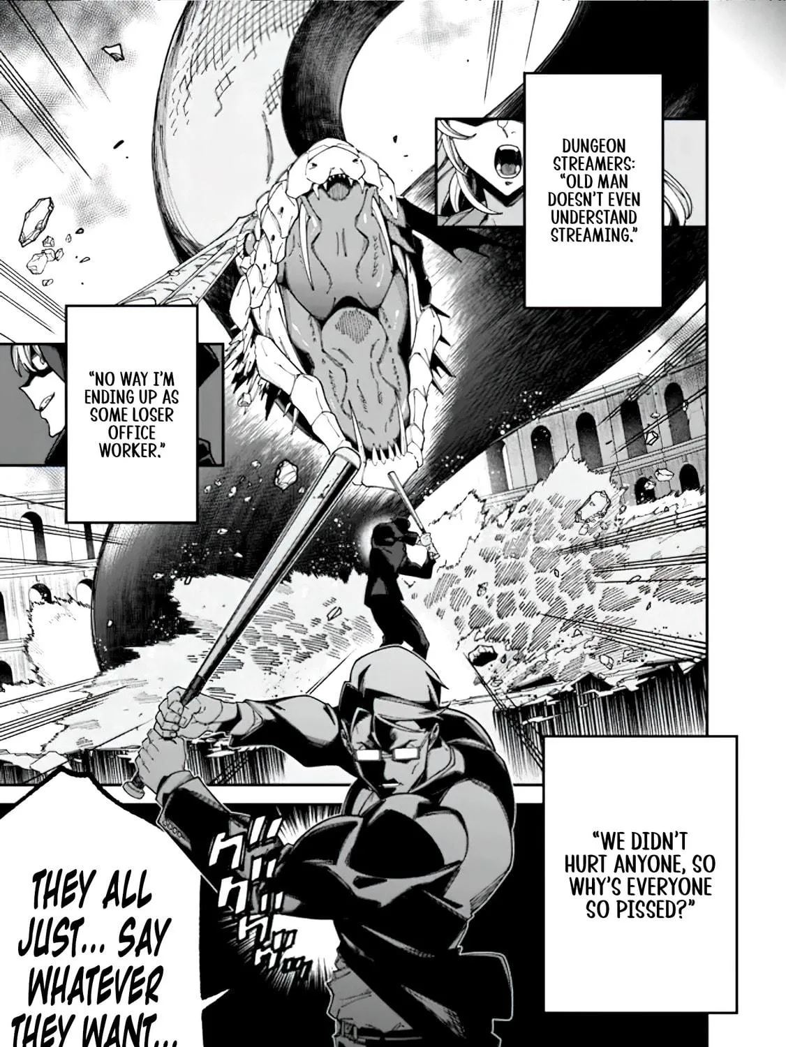 Jimi na Ojisan, Jitsu wa Eiyu Datta. -Jikaku ga Nai mama Muso Shitetara, Mei no Dungeon Haishin de Sarasareteta yo desu Chapter 1.3 page 47 - 