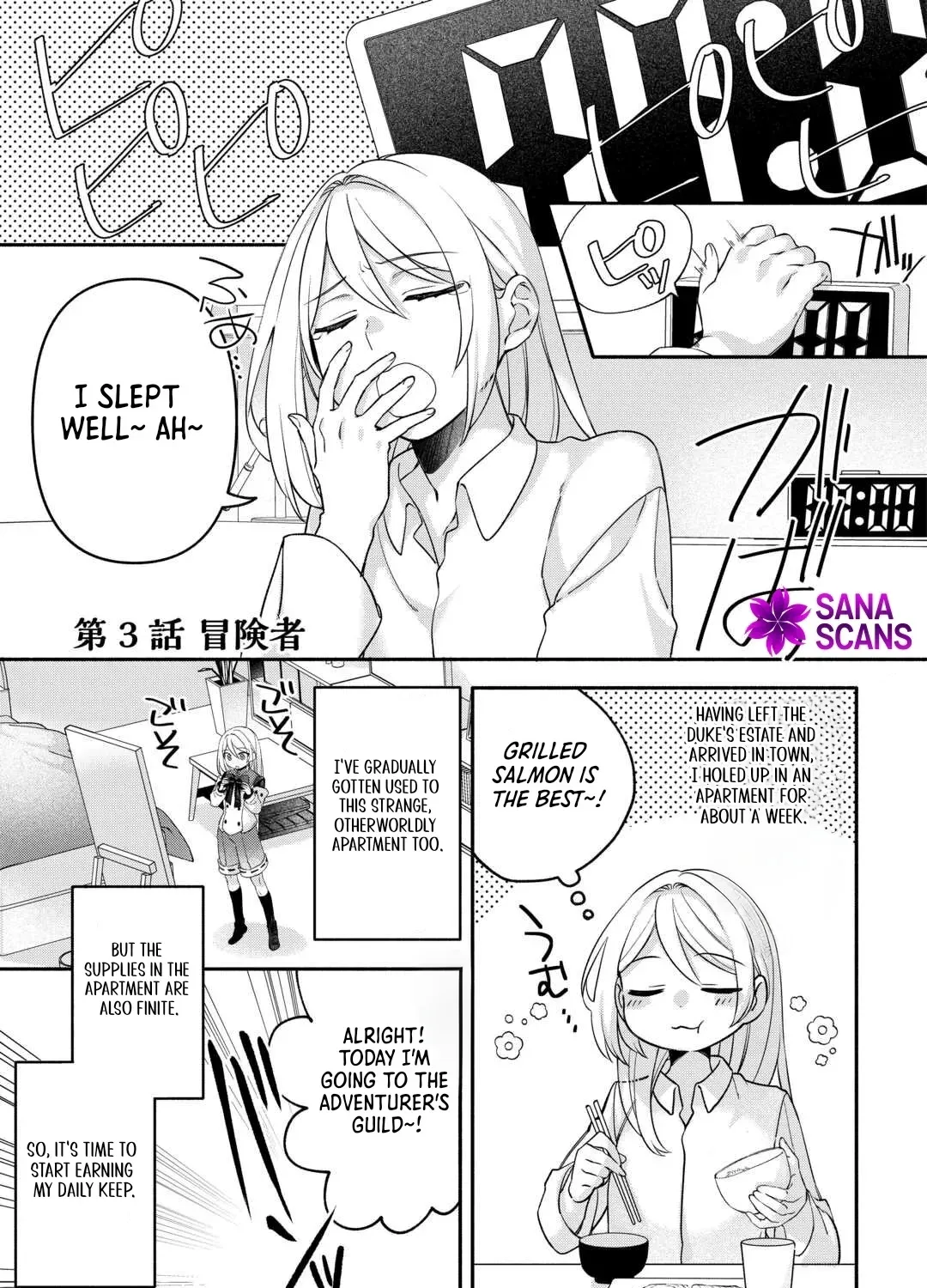 Jitaku Apato Ittou to Tomoni Isekai e: Sagesuma Rete ita Reijou ni Tensei (?) Shimashitaga, Jiyuu ni Ikiru Koto ni Shimashita Chapter 3 page 1 - 