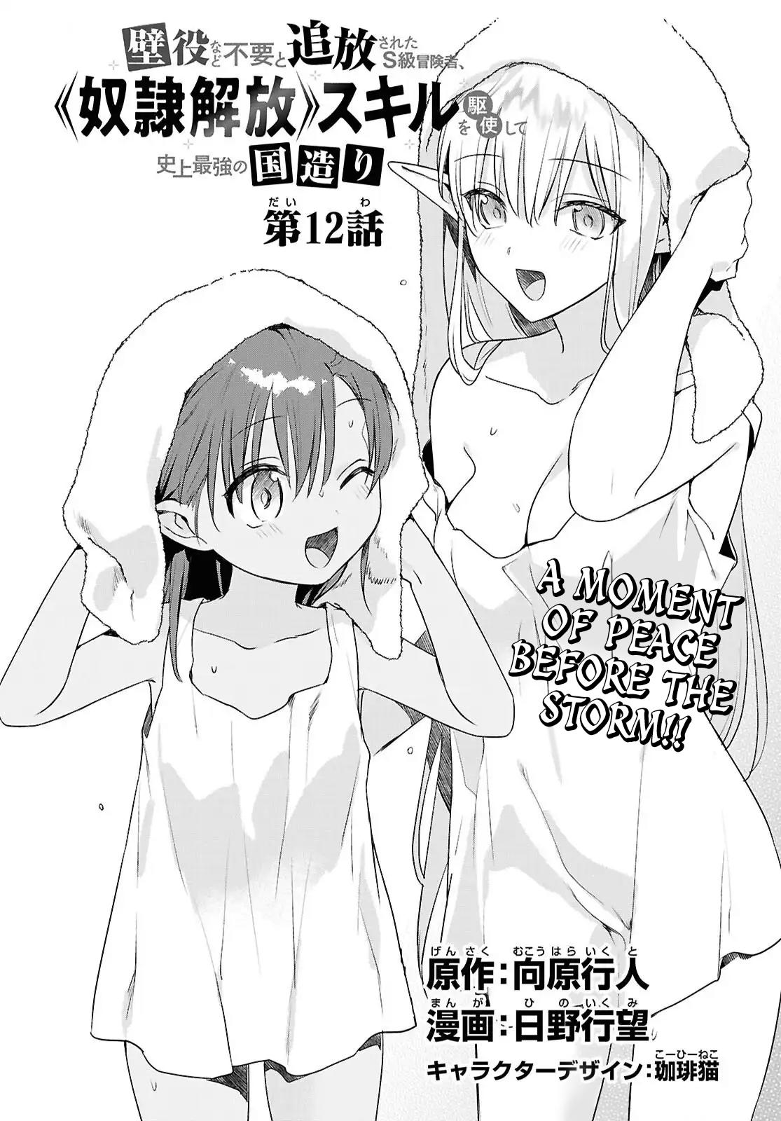 Kabeyaku Nado Fuyou to Tsuihousareta S-kyuu Boukensha, <Dorei Kaihou> Skill wo Kushi shite Shijou Saikyou no Kunizukuri Chapter 12 page 2 - 