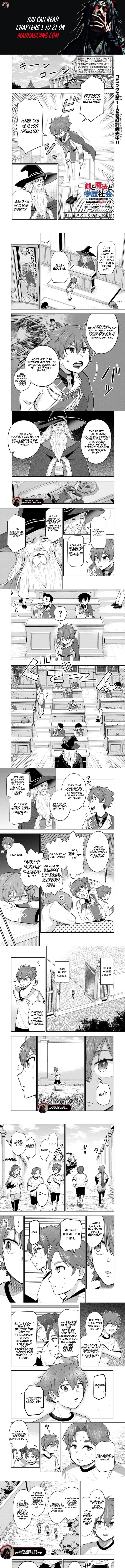 Ken to Mahou to Gakureki Shakai Chapter 13.1 page 1 - 