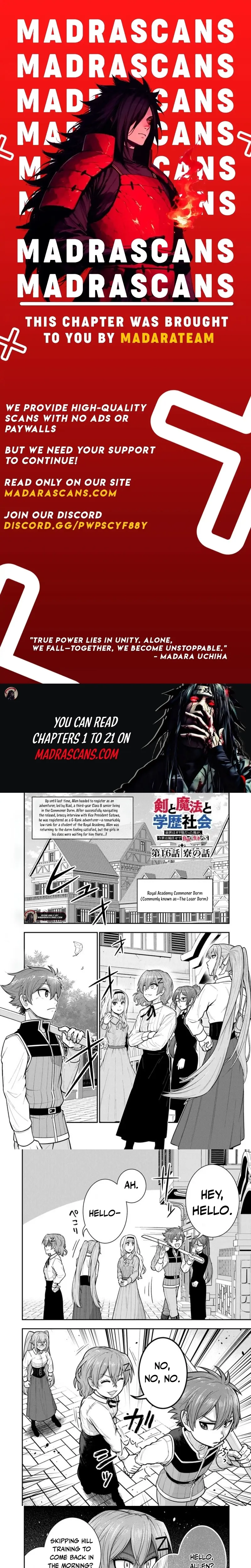 Ken to Mahou to Gakureki Shakai Chapter 16.1 page 1 - 