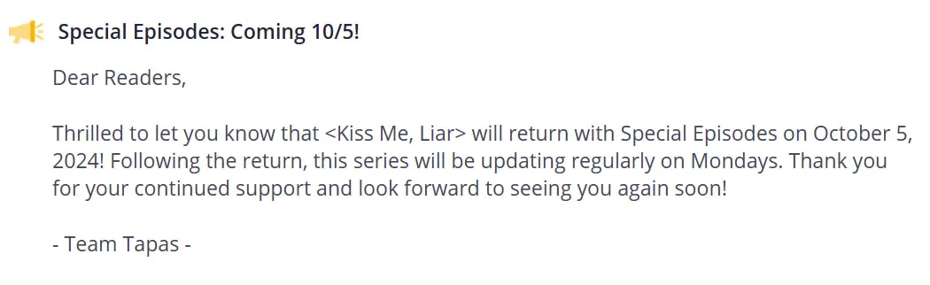 Kiss Me, Liar Chapter 48.5 page 1 - 