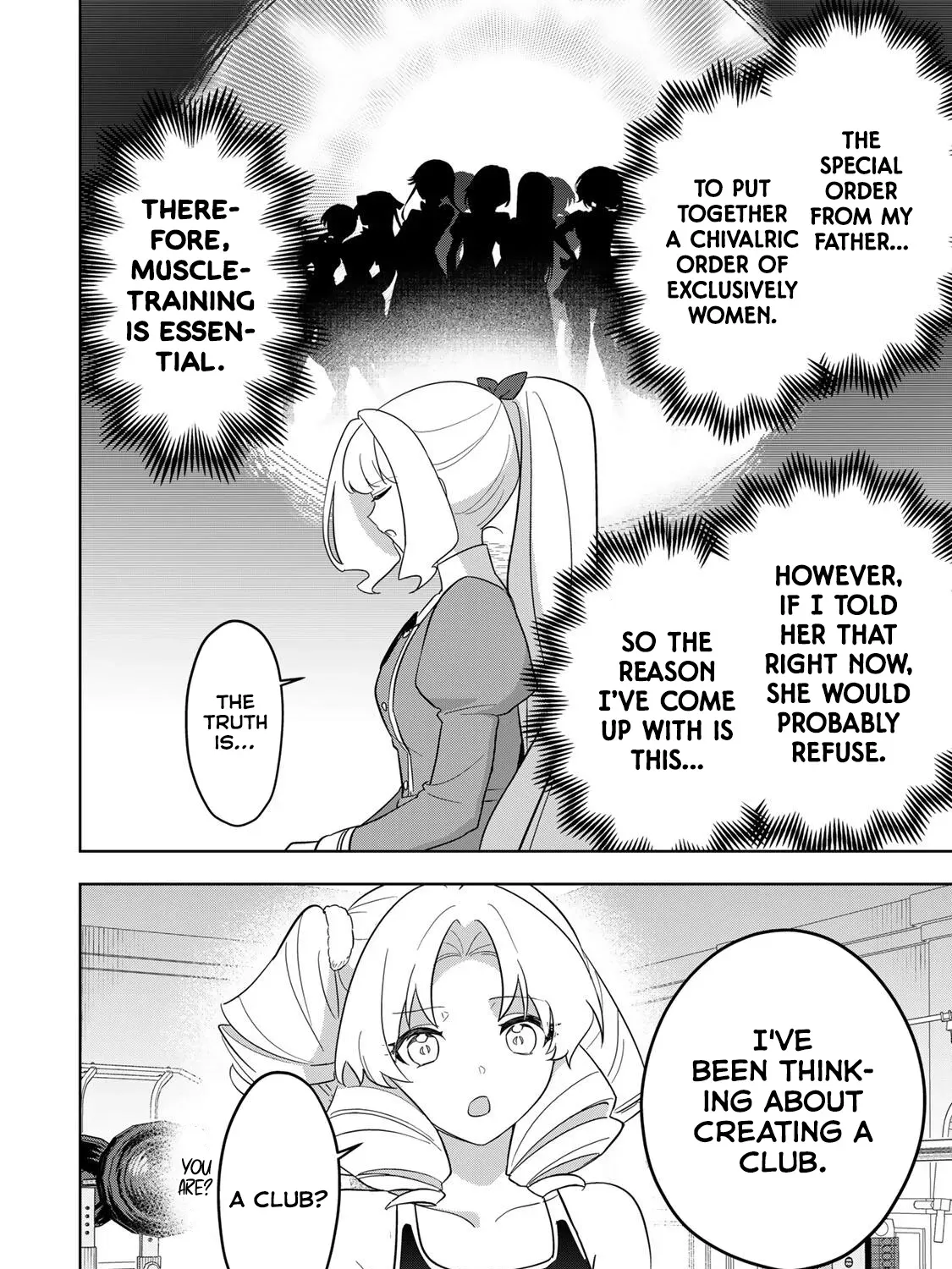 Koujo Tensei: Densetsu no Dai Madoushi (♂), Hime Kishi to Narite Densetsu no Reijou Kishidan o Tsukuri Musou Suru Chapter 15 page 19 - 