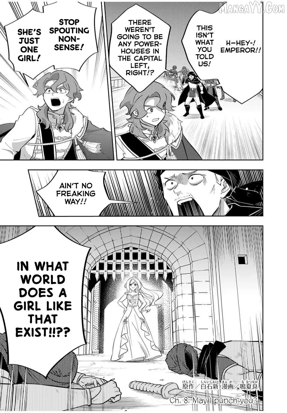 Koujo Tensei ~ Densetsu no Daimadoushi (♂), Hime Kishi to Narite Densetsu no Reijou Kishidan o Tsukuri Musou suru ~ Chapter 8 page 1 - 