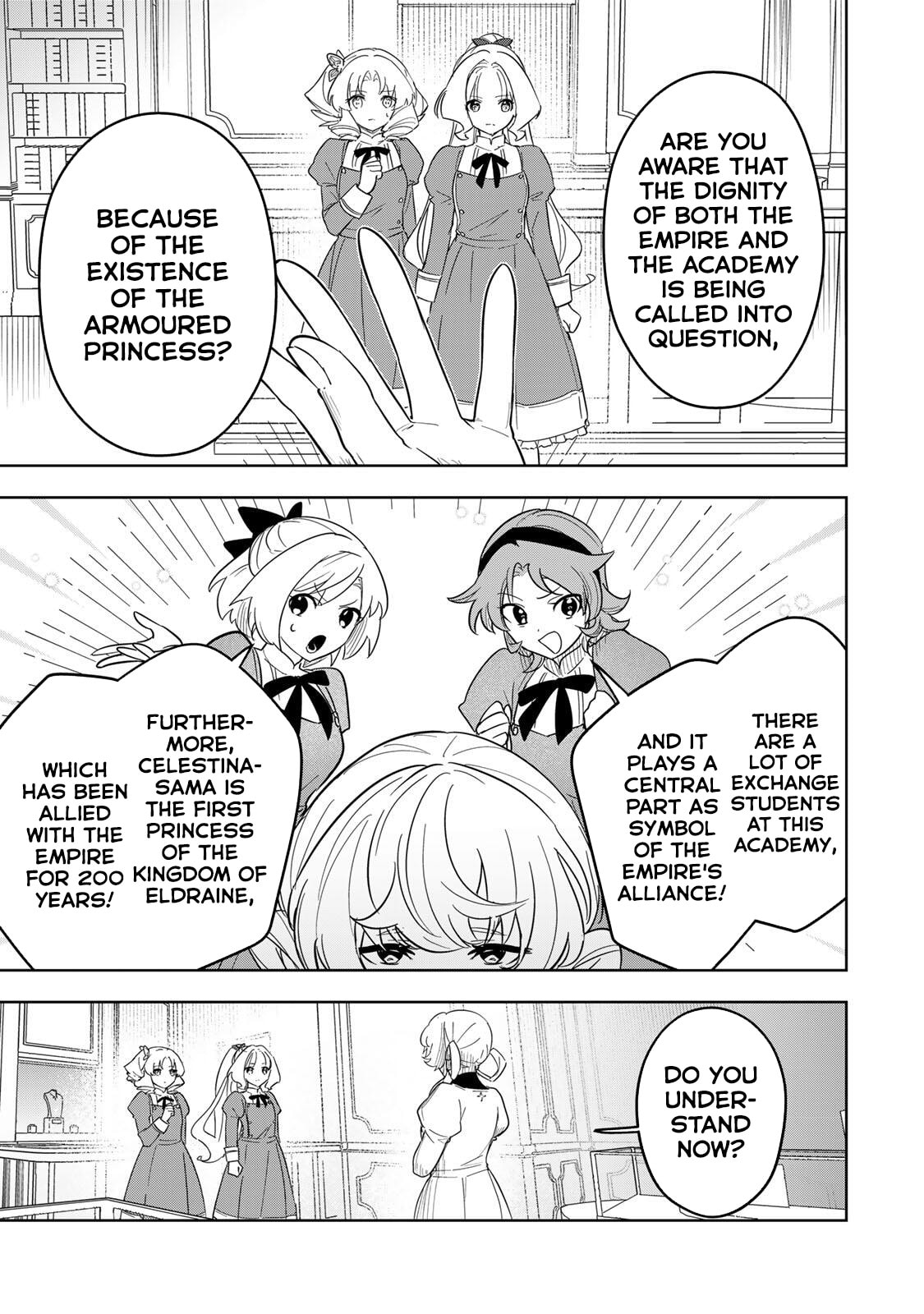 Koujo Tensei: Densetsu no Daimadoushi (♂), Hime Kishi to Narite Densetsu no Reijou Kishidan wo Tsukuri Musou suru Chapter 19 page 13 - 