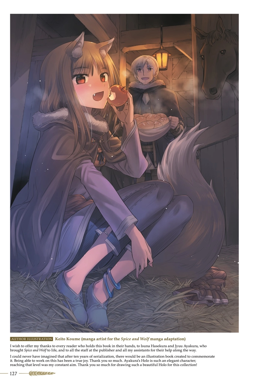 Koume Keito Gashuu - Ookami to Koushinryou: Juunenme no Ringoshu Chapter 0 page 124 - 