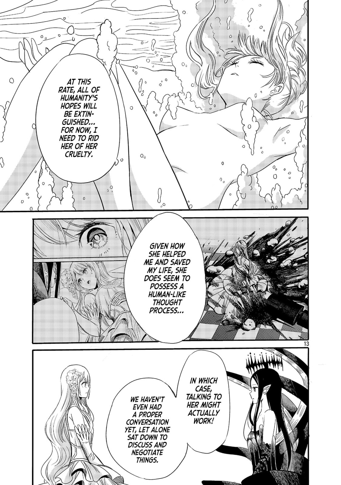 Koushaku Reijou no Rouraku Mission: Maou to no Seiryaku Kekkon ga Jinrui Saigo no Kirifuda desu!... tte, Maou ga Onnanoko no Baai wa Dou Sureba Ii no desu ka!? Chapter 3 page 13 - 