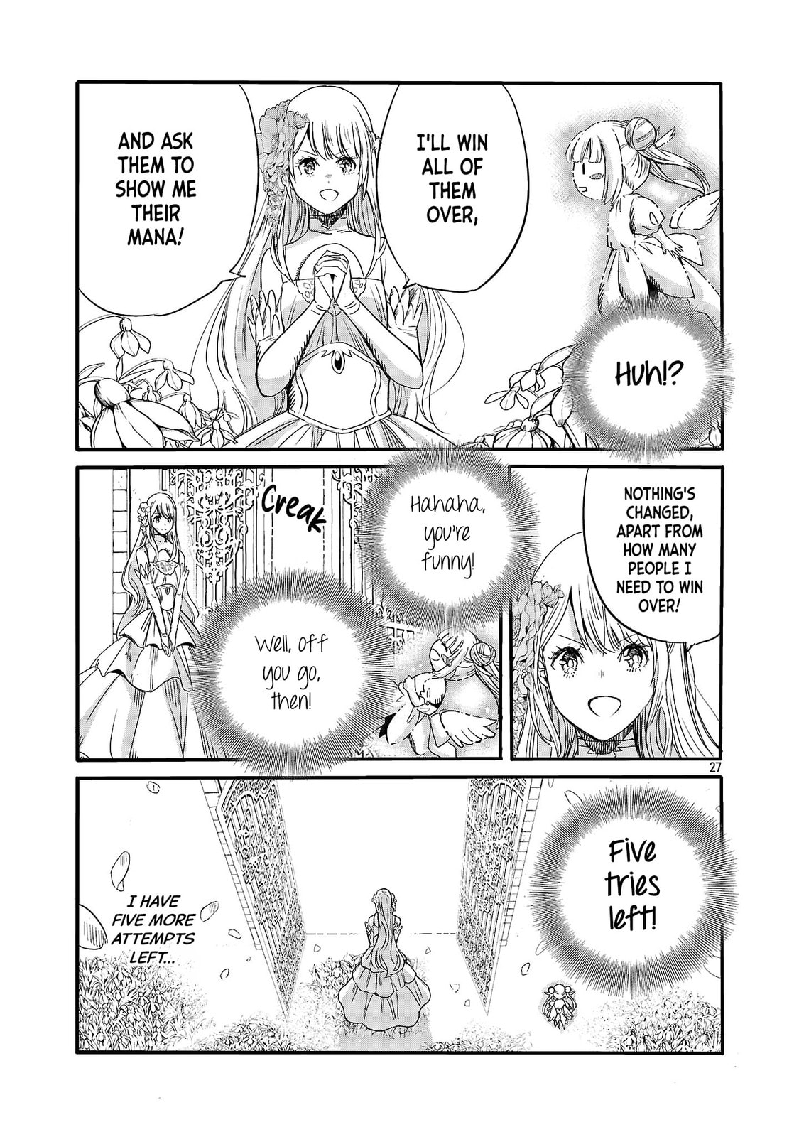 Koushaku Reijou no Rouraku Mission: Maou to no Seiryaku Kekkon ga Jinrui Saigo no Kirifuda desu!... tte, Maou ga Onnanoko no Baai wa Dou Sureba Ii no desu ka!? Chapter 4 page 27 - 