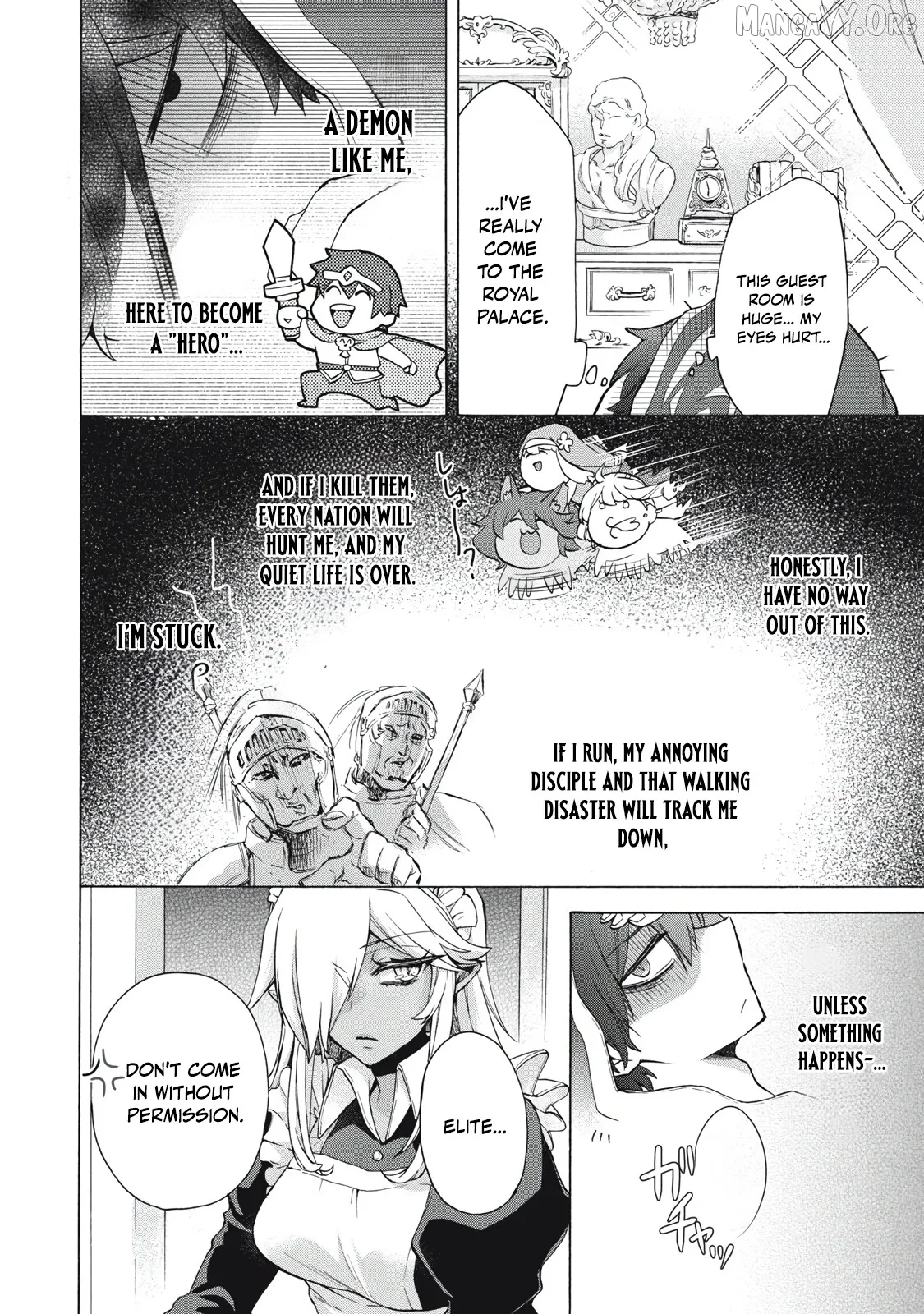 "Kukuku ....... He is the weakest of the Four Heavenly Kings." I was dismissed from my job, but somehow I became the master of a hero and a holy maiden Chapter 16.1 page 6 - 
