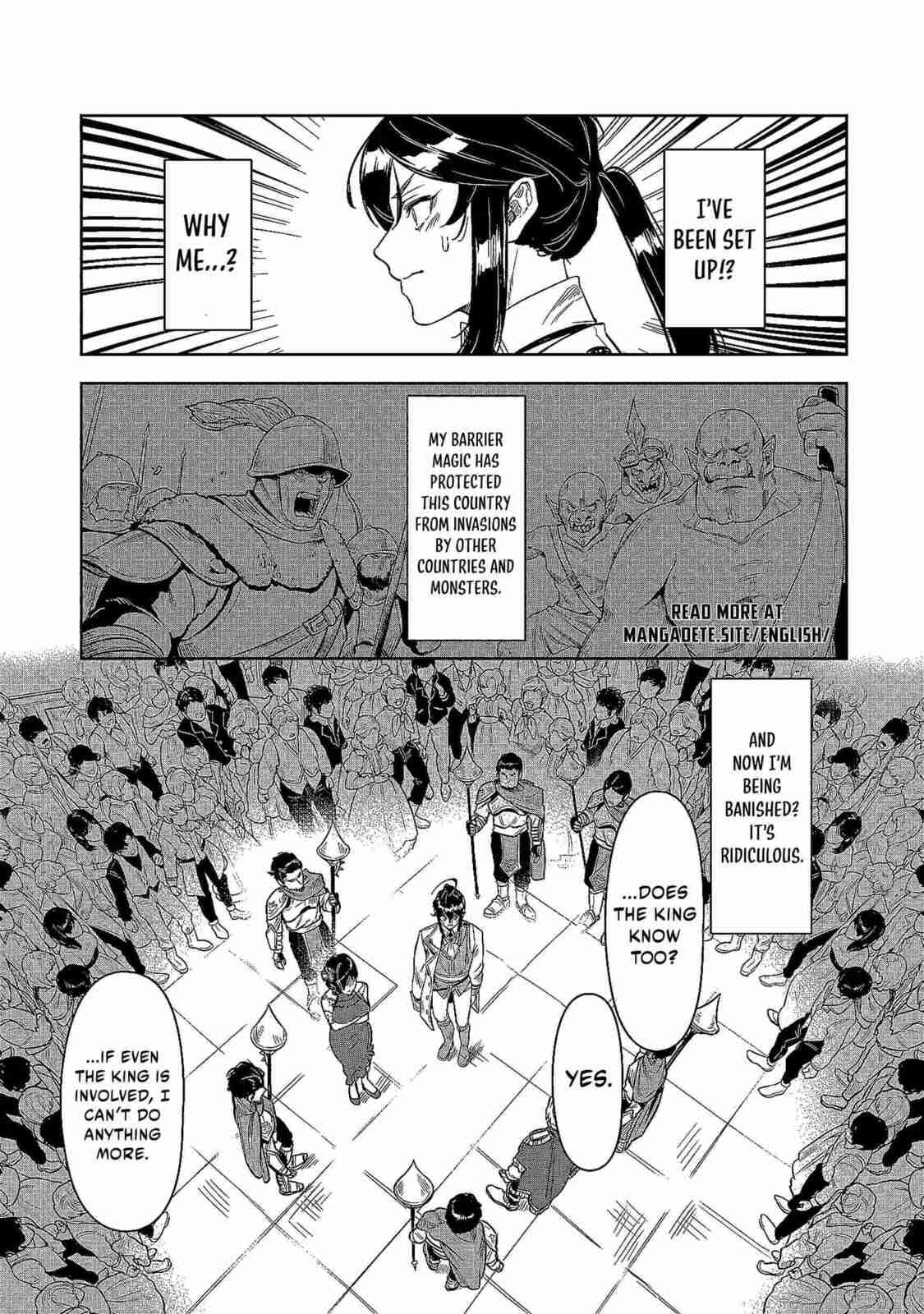 Kuni ni Saikyo no Barrier wo Hattara Heiwa ni Narisugite Tsuiho Saremashita. Ore no Mahou ga Yaba Sugite, Bijo to Mazoku ni Kakomarete Nanda ga!? Chapter 1 page 14 - 