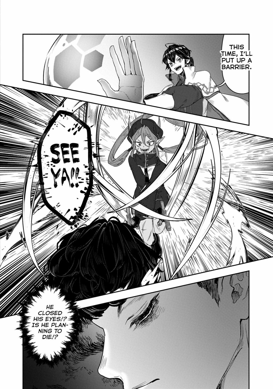 Kuni ni Saikyo no Barrier wo Hattara Heiwa ni Narisugite Tsuiho Saremashita. Ore no Mahou ga Yaba Sugite, Bijo to Mazoku ni Kakomarete Nanda ga!? Chapter 10 page 27 - 