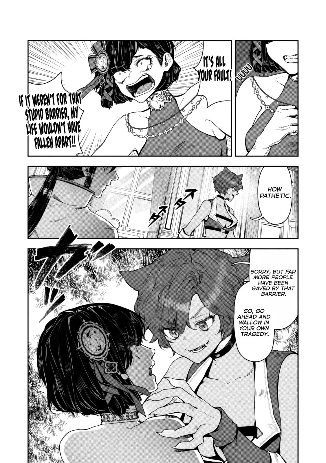Kuni ni Saikyo no Barrier wo Hattara Heiwa ni Narisugite Tsuiho Saremashita. Ore no Mahou ga Yaba Sugite, Bijo to Mazoku ni Kakomarete Nanda ga!? Chapter 13 page 34 - 