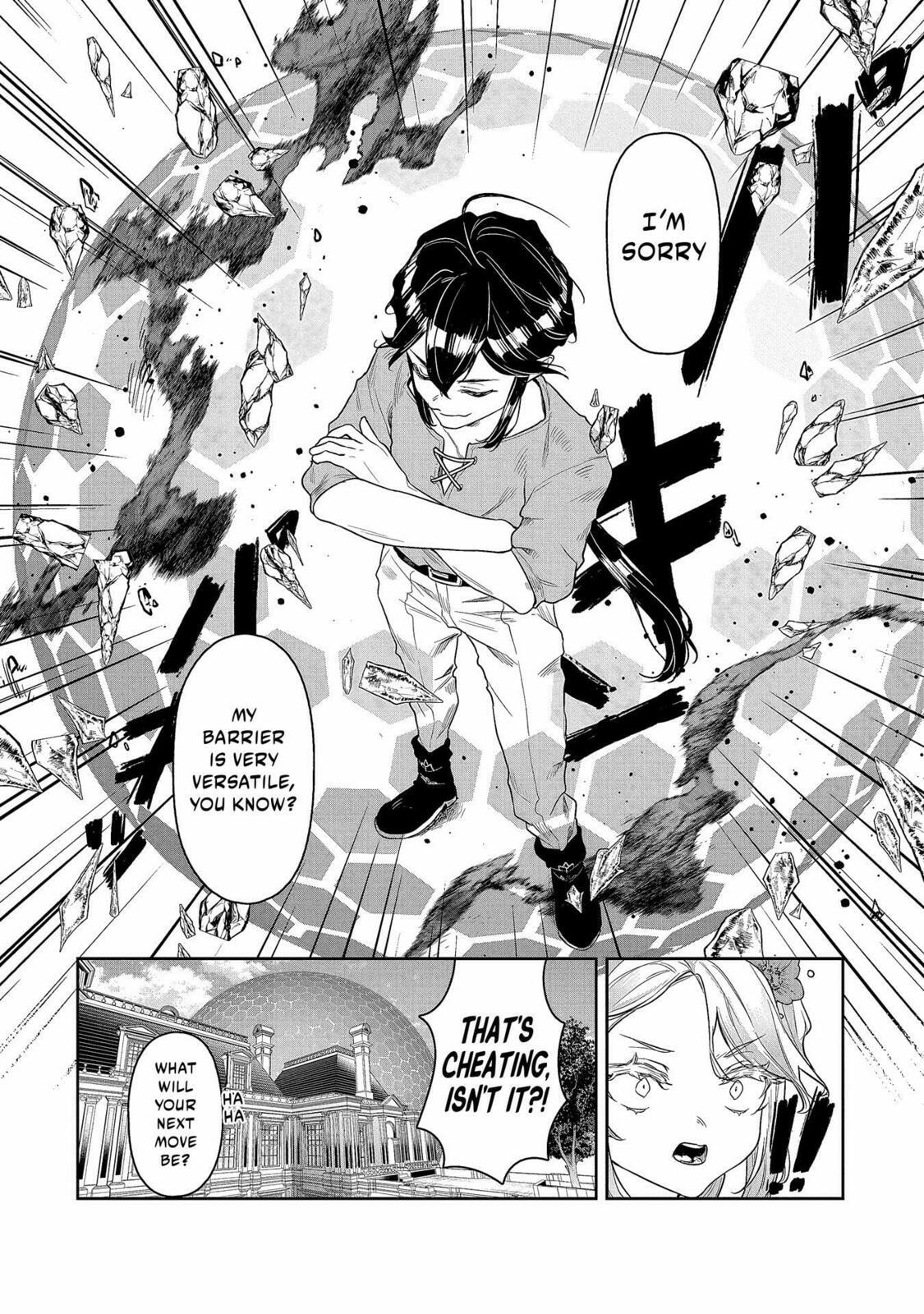 Kuni ni Saikyo no Barrier wo Hattara Heiwa ni Narisugite Tsuiho Saremashita. Ore no Mahou ga Yaba Sugite, Bijo to Mazoku ni Kakomarete Nanda ga!? Chapter 3 page 15 - 