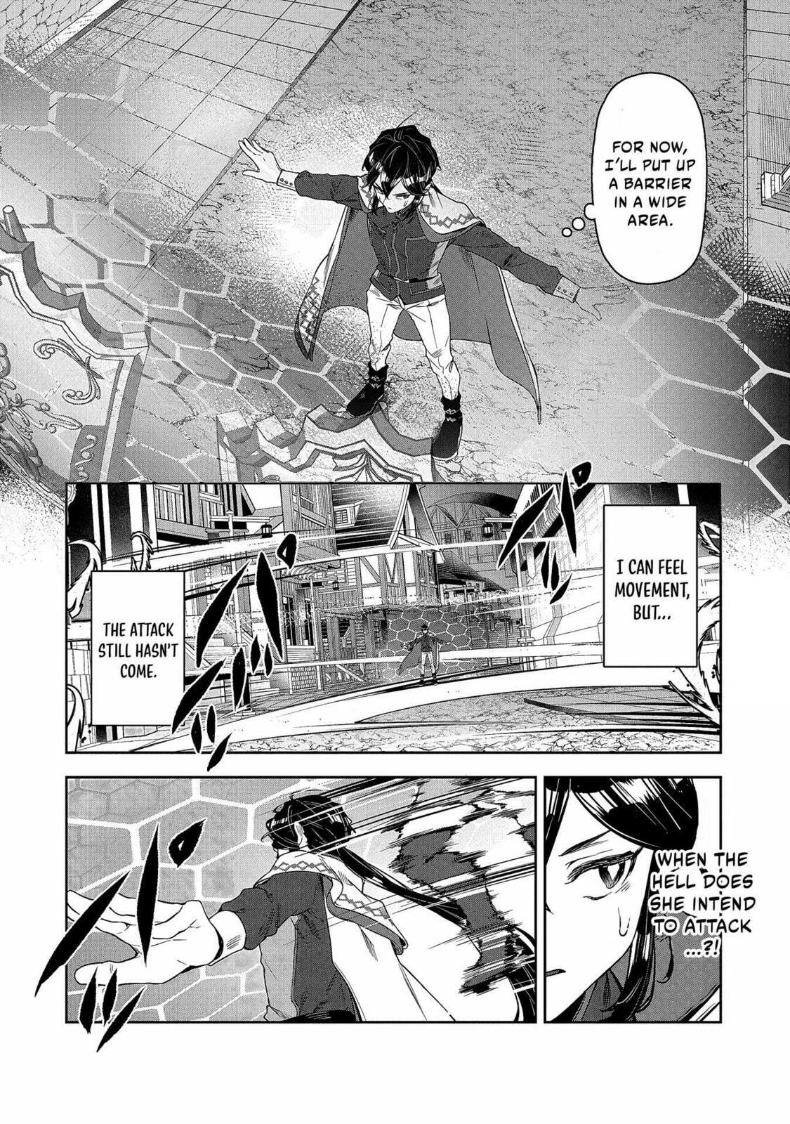 Kuni ni Saikyo no Barrier wo Hattara Heiwa ni Narisugite Tsuiho Saremashita. Ore no Mahou ga Yaba Sugite, Bijo to Mazoku ni Kakomarete Nanda ga!? Chapter 4 page 22 - 