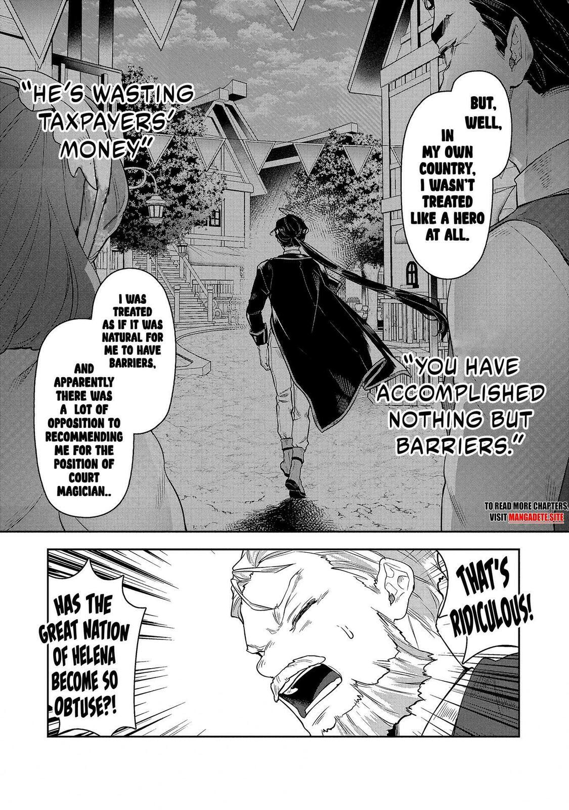 Kuni ni Saikyo no Barrier wo Hattara Heiwa ni Narisugite Tsuiho Saremashita. Ore no Mahou ga Yaba Sugite, Bijo to Mazoku ni Kakomarete Nanda ga!? Chapter 4 page 4 - 