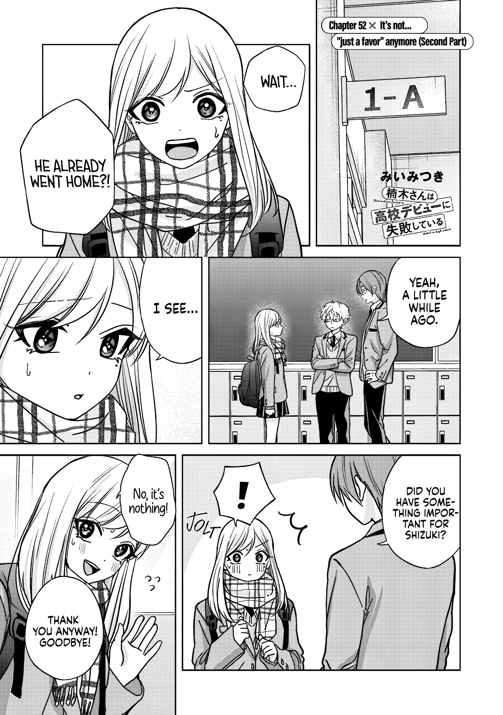 Kusunoki-San Failed To Debut In High School Chapter 52.2 page 1 - 