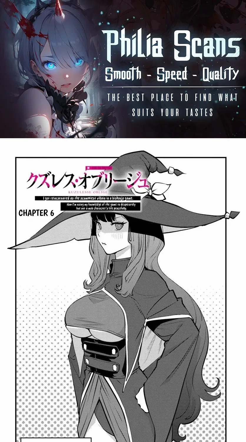 Kuzulesse Oblige: 18-kin Game Sekai no Kuzu Akuyaku ni Tensei Shiteshimatta Ore wa, Gensaku Chishiki no Chikara de Doushite mo Mob Jinsei wo Tsukami Toritai Chapter 6.1 page 1 - 