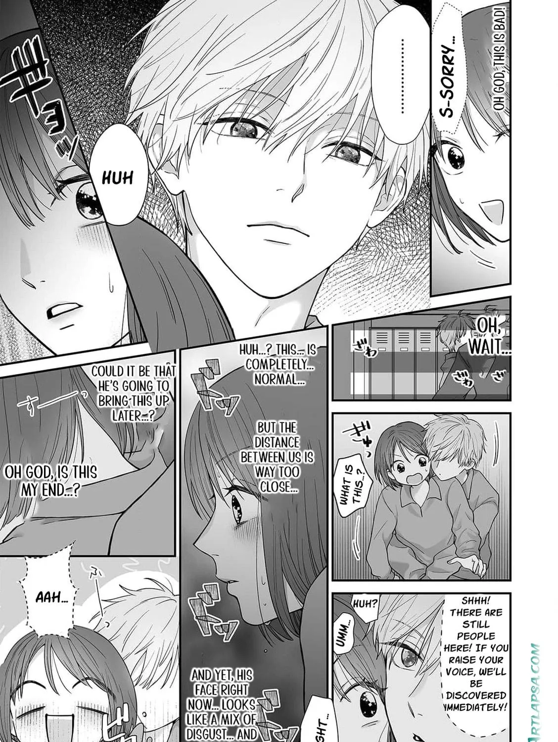 Locker no naka wa Sounyuuchuu!? Danshi Kouishitsu ni Torinokosareta doji JK wo osou Ichigun Ikemen to no Micchaku Chapter 1 page 28 - 