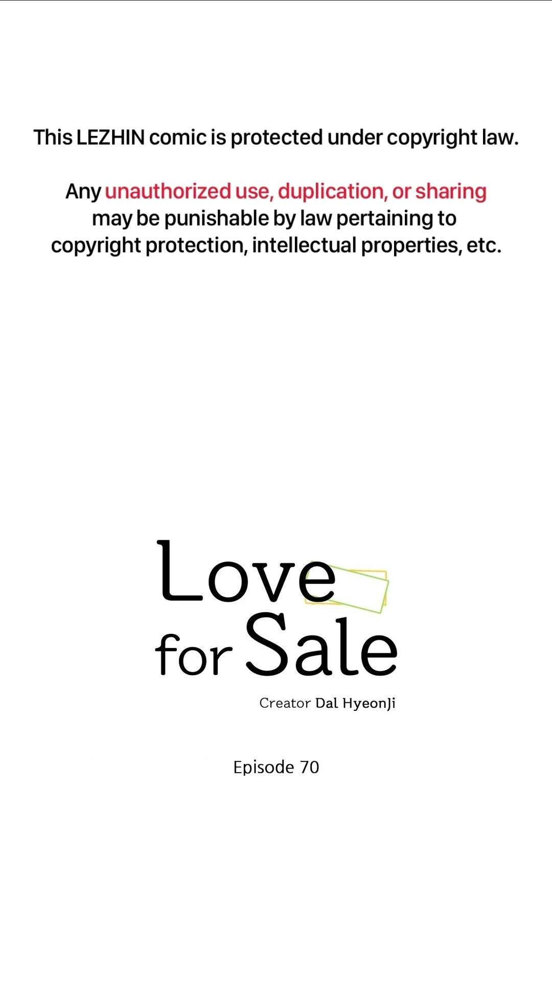 Love for Sale Chapter 70 page 1 - 