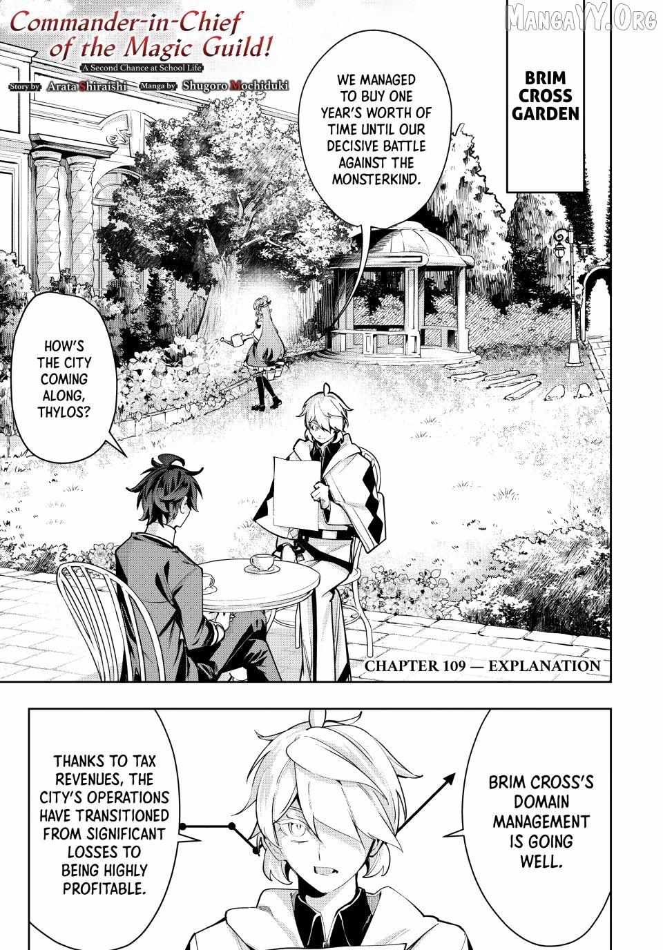 Majutsu Guild Sousui: Umarekawatte Imasara Yarinaosu Nidome no Gakuin Seikatsu Chapter 109 page 1 - 