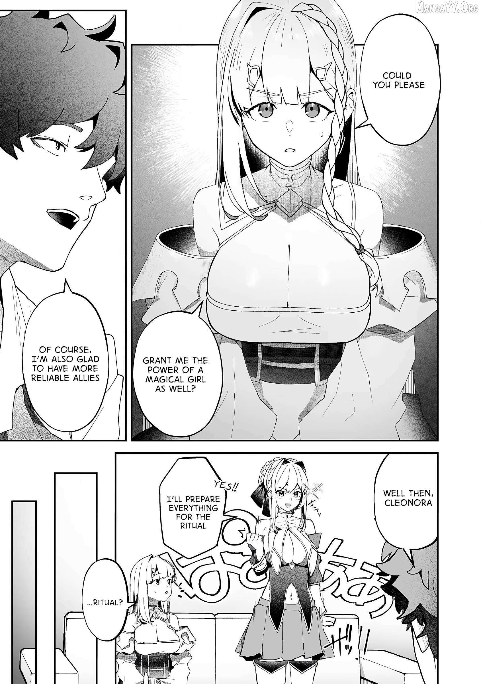 Makutsu no Ou ~Yomei Ikkagetsu no Doutei, Mahou Shoujo Harem o Kizuite Ou e Kunrinsu~ Chapter 11 page 14 - 