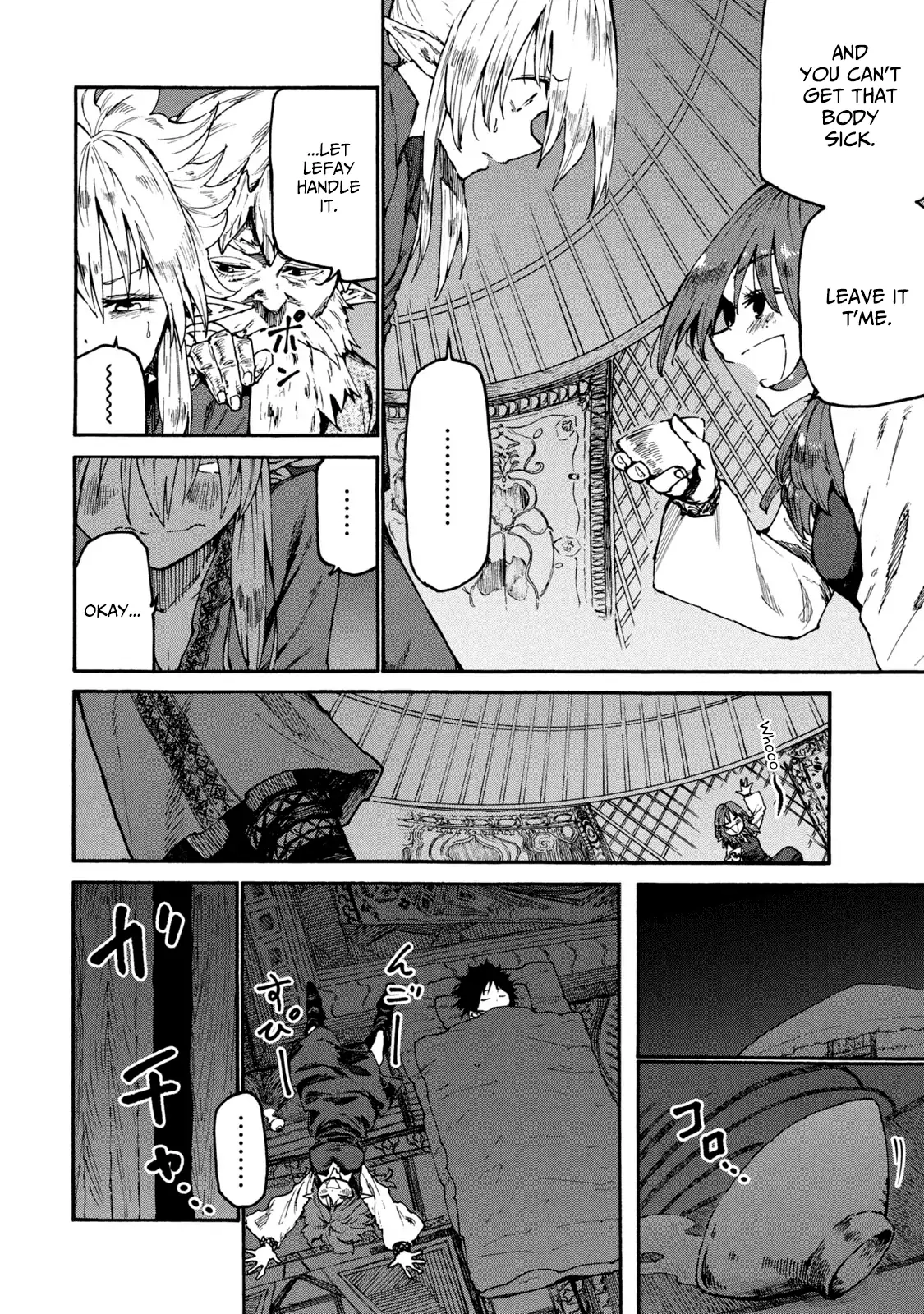 Mazumeshi Elf to Yuuboku gurashi Chapter 34 page 10 - 