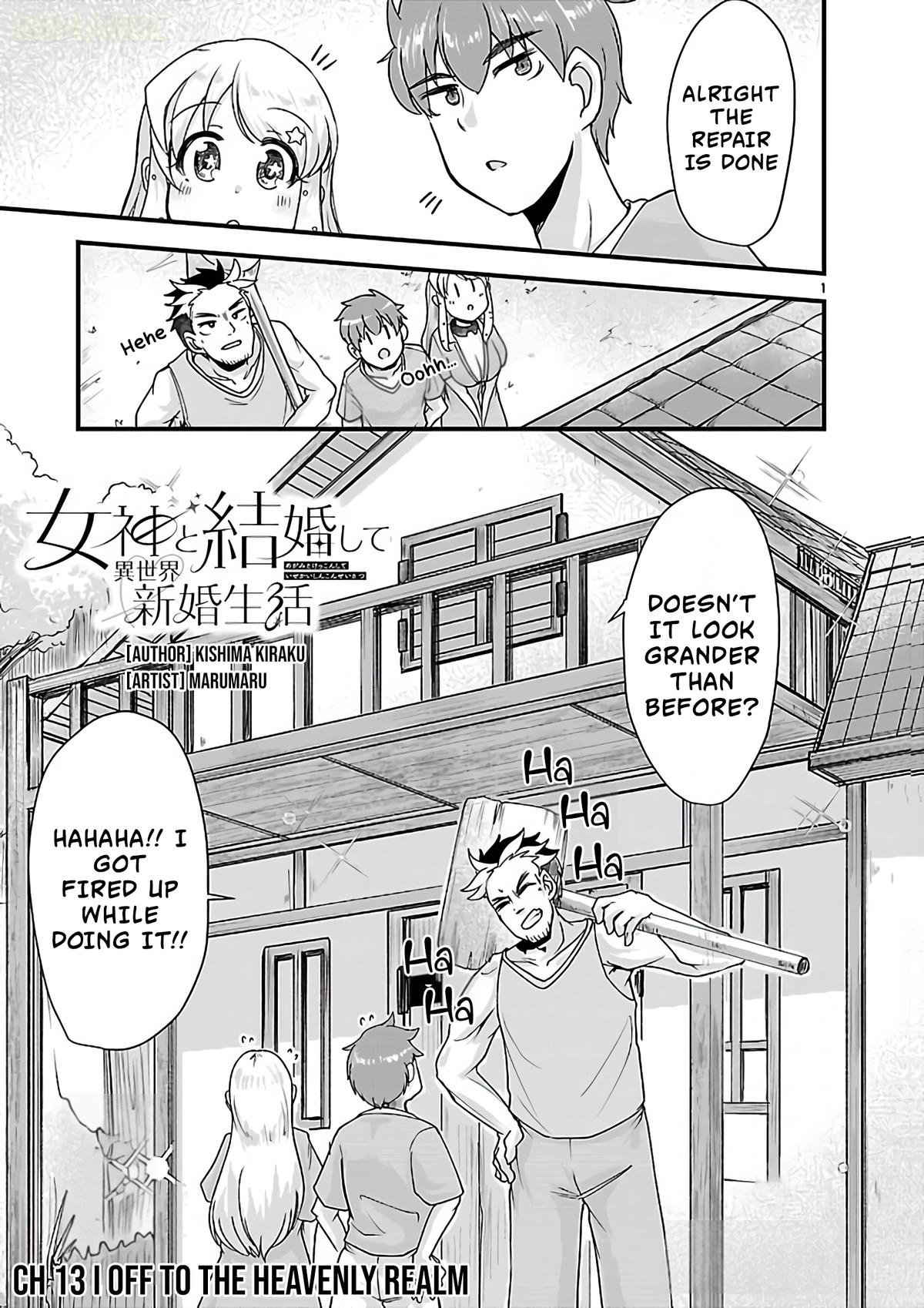 Megami to Kekkon Shite Isekai de Shinkon Seikatsu Chapter 13 page 2 - 