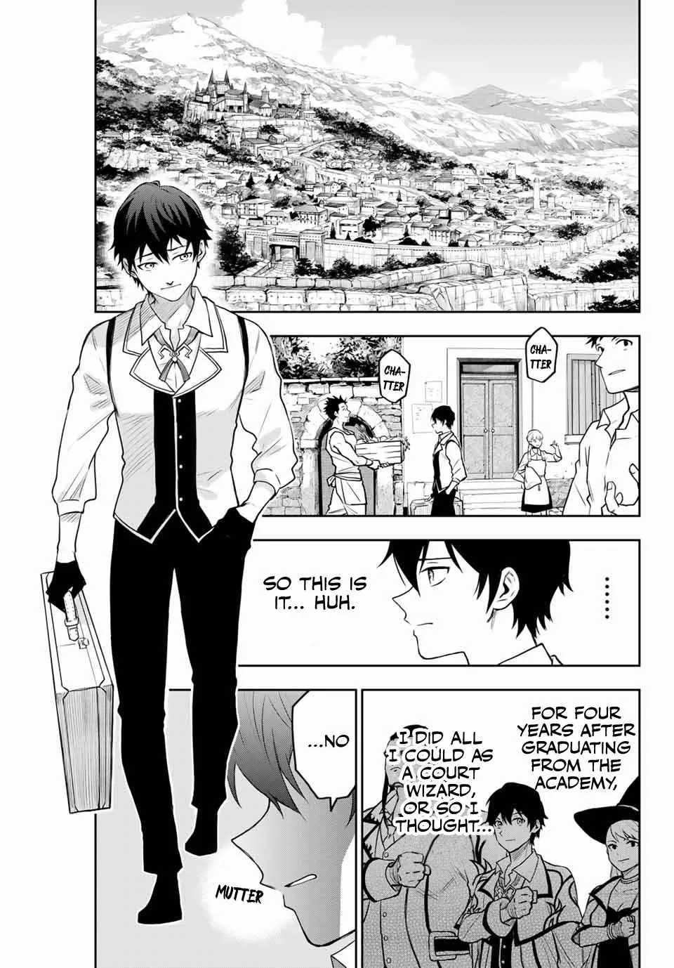 Mikata ga Yowasugite Hojo Mahou ni Tesshiteita Kyuutei Mahoushi, Tsuihou Sarete Saikyou wo Mezashimasu Chapter 1 page 19 - 