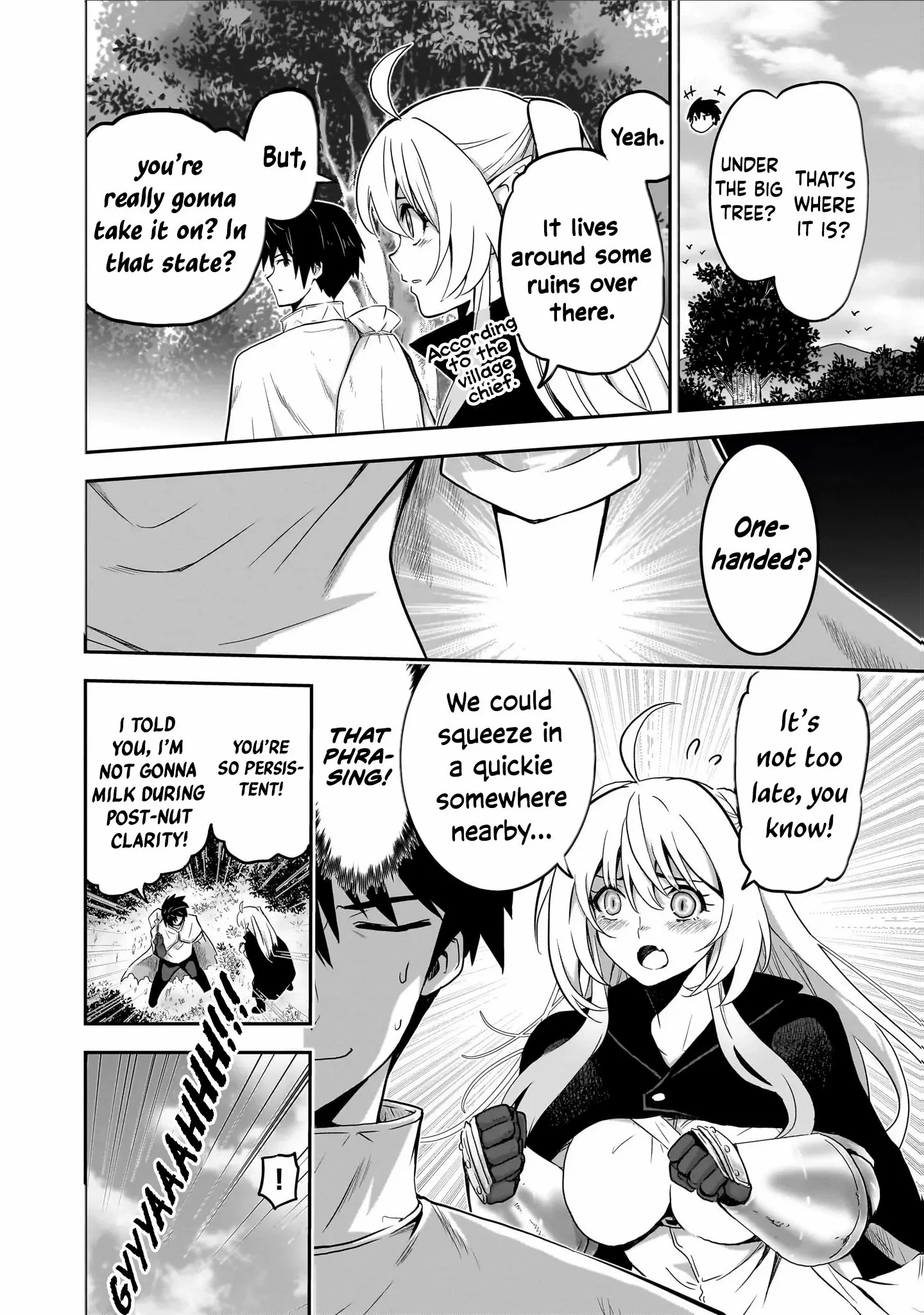 Milk-shibori Hunter no Isekai Sakunyuuki ~Nouka no Saenai Otoko ga Arayuru Shuzoku no Chiku-B o Moteasobi-toriko ni Suru~ Chapter 4 page 5 - 