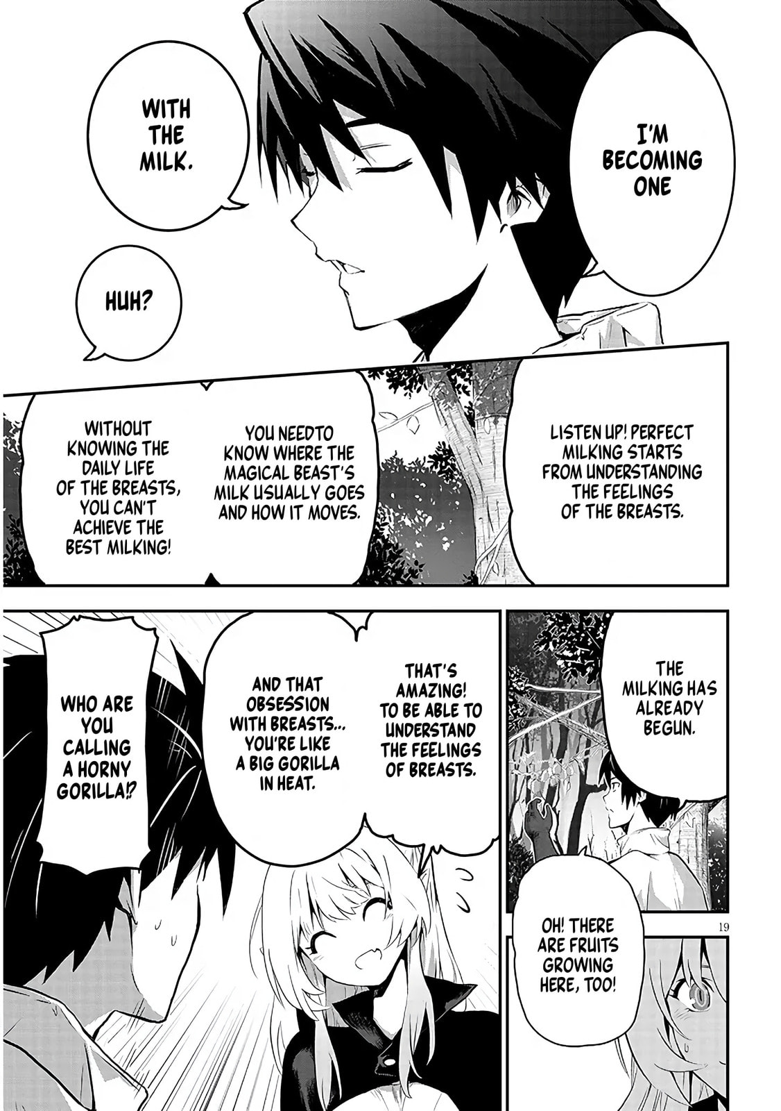 Milk-shibori Hunter no Isekai Sakunyuuki: Nouka no Saenai Otoko ga Arayuru Shuzoku no Chiku-B wo Moteasobi-toriko ni Suru Chapter 1.1 page 19 - 