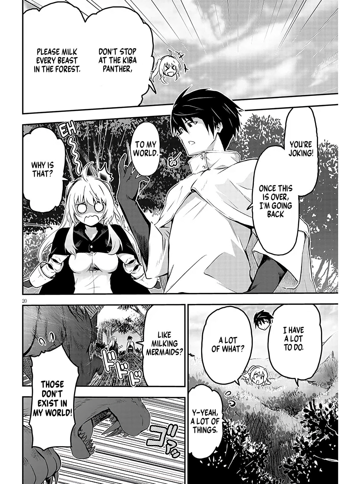 Milk-shibori Hunter no Isekai Sakunyuuki: Nouka no Saenai Otoko ga Arayuru Shuzoku no Chiku-B wo Moteasobi-toriko ni Suru Chapter 1.1 page 20 - 