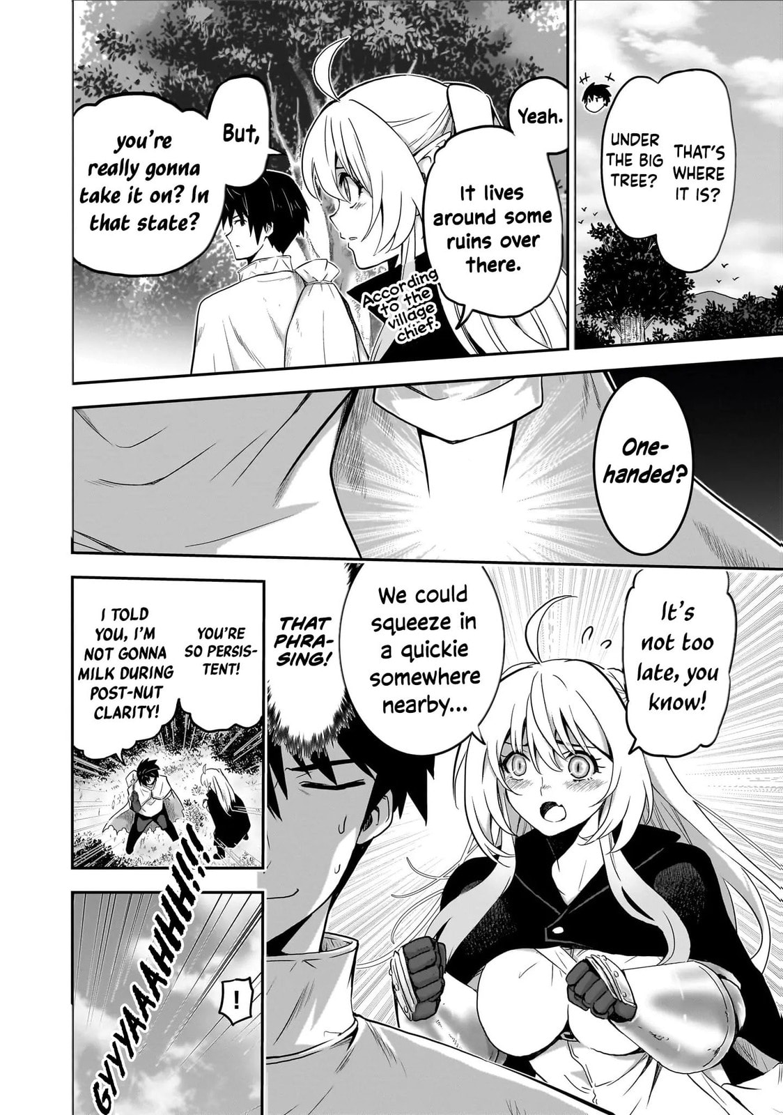 Milk-shibori Hunter no Isekai Sakunyuuki: Nouka no Saenai Otoko ga Arayuru Shuzoku no Chiku-B wo Moteasobi-toriko ni Suru Chapter 4 page 5 - 