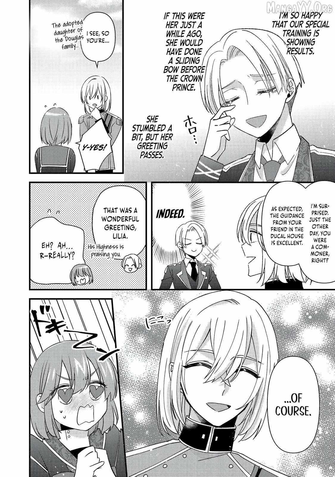 Mob Douzen No Akuyaku Reijou Wa Dansou Shite Kouryaku Taishou No Za O Nerau Chapter 12.2 page 4 - 
