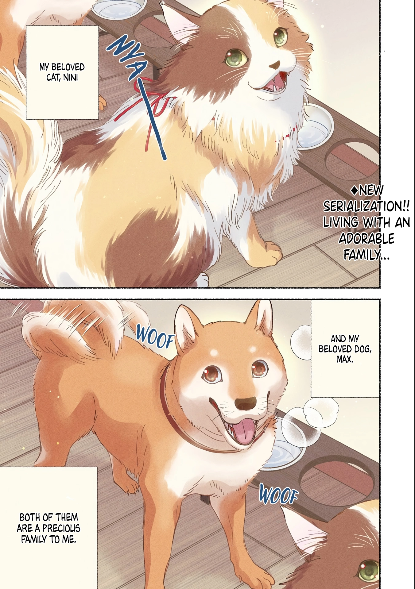Mofumofu to Mukumuku to Isekai Hyouryuu Seikatsu ~Oishiu Gohan, Kami-sama, Kazoku-tsuki~ Chapter 1 page 1 - 