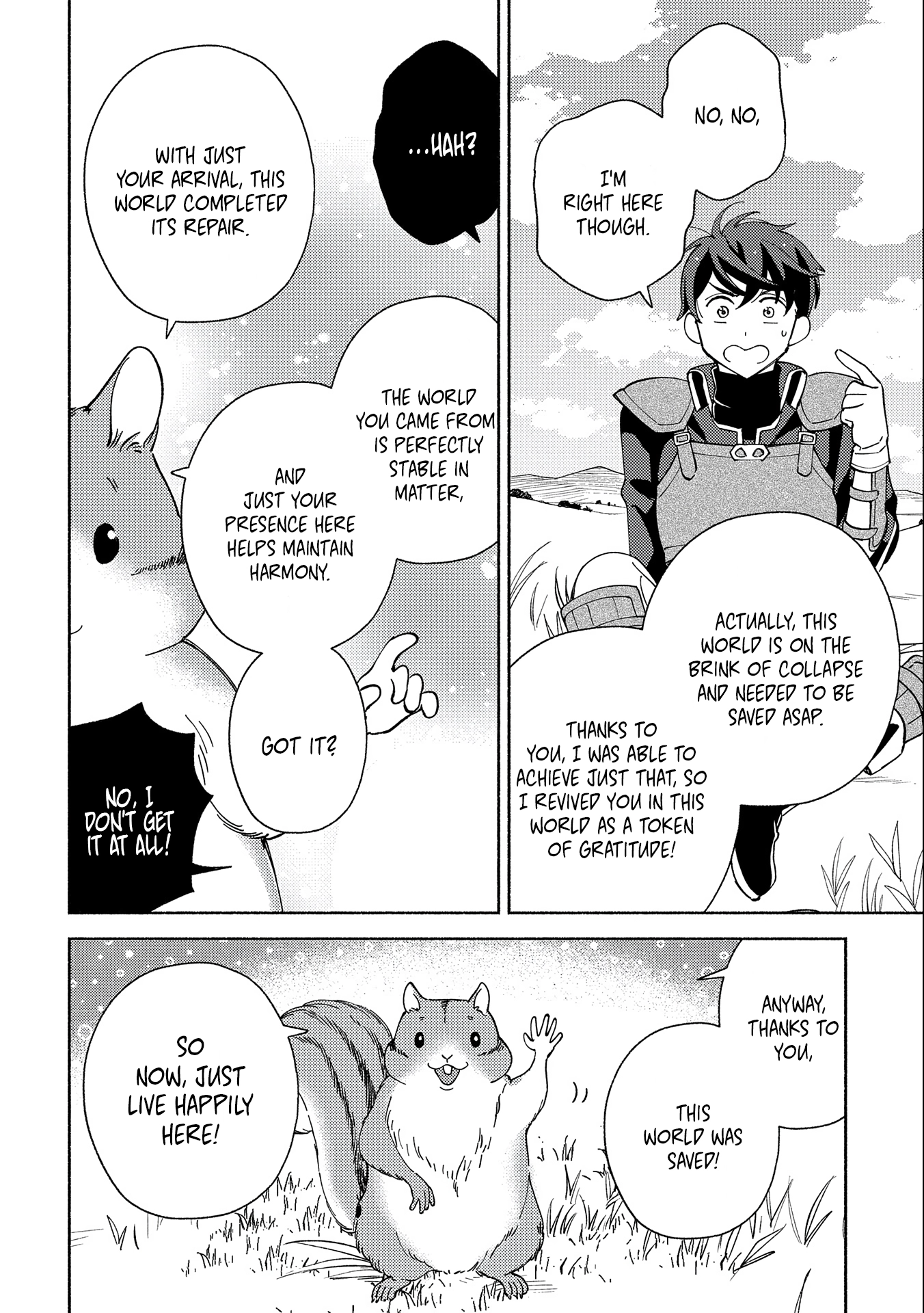 Mofumofu to Mukumuku to Isekai Hyouryuu Seikatsu ~Oishiu Gohan, Kami-sama, Kazoku-tsuki~ Chapter 1 page 11 - 
