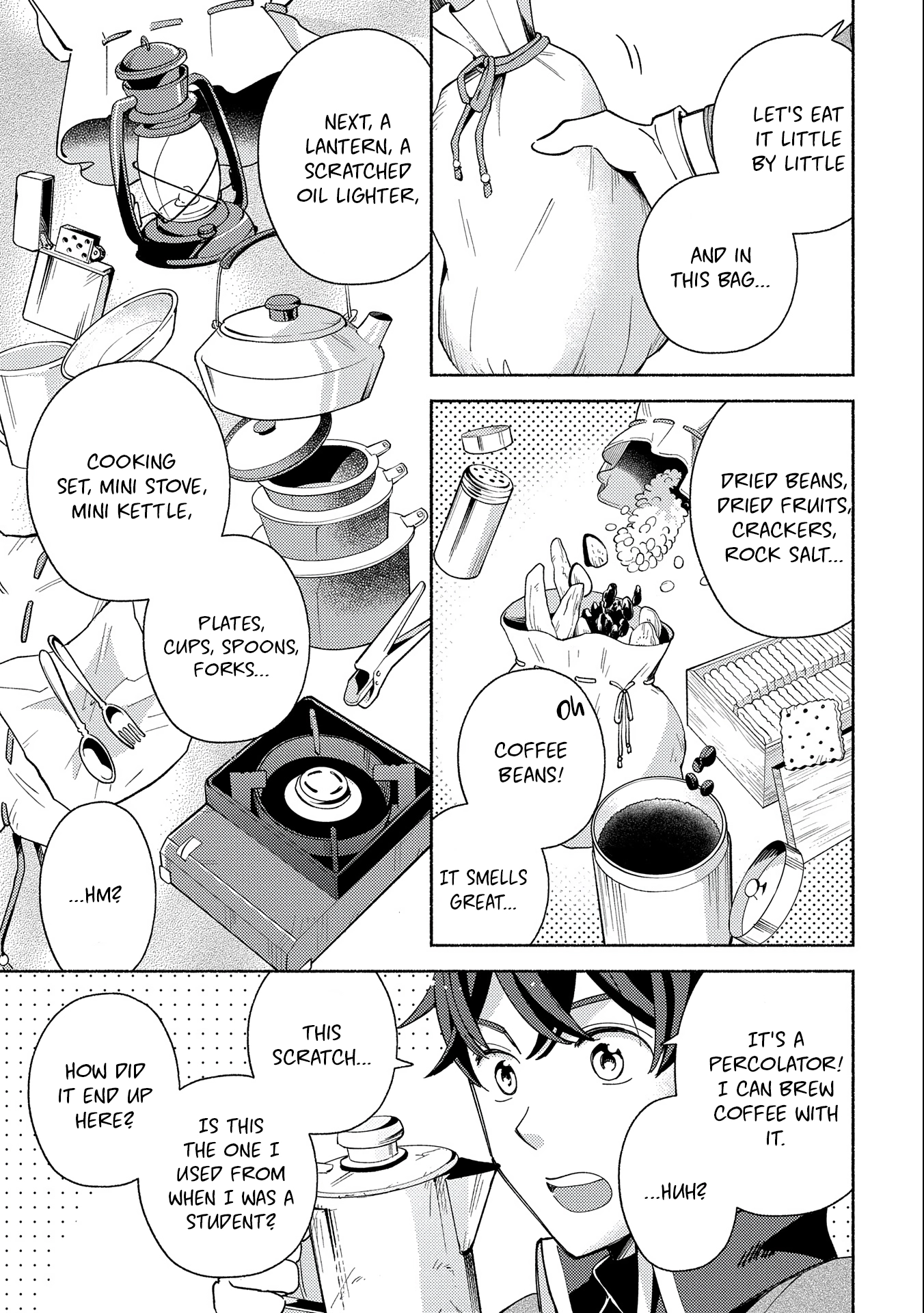Mofumofu to Mukumuku to Isekai Hyouryuu Seikatsu ~Oishiu Gohan, Kami-sama, Kazoku-tsuki~ Chapter 1 page 14 - 