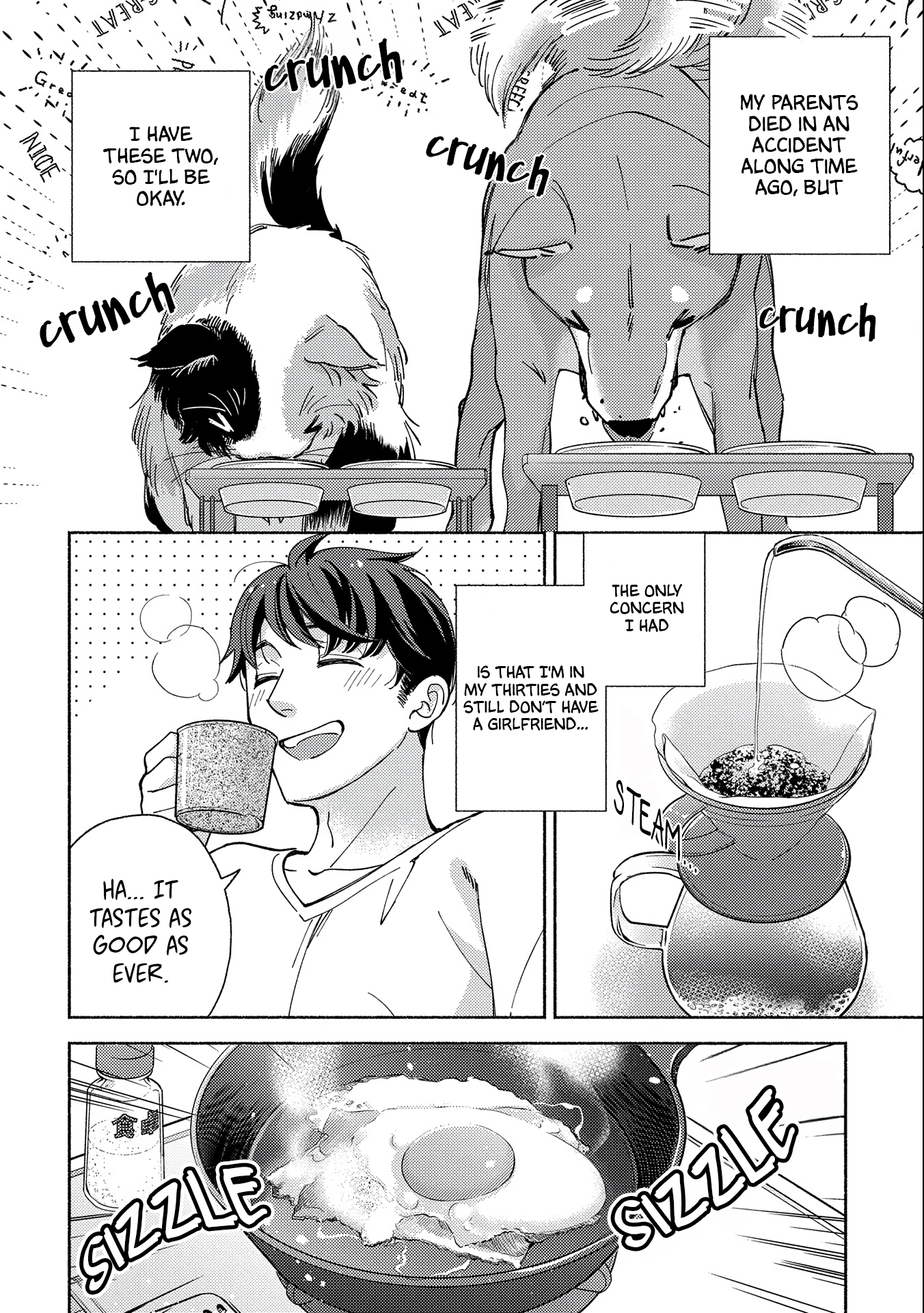 Mofumofu to Mukumuku to Isekai Hyouryuu Seikatsu ~Oishiu Gohan, Kami-sama, Kazoku-tsuki~ Chapter 1 page 3 - 
