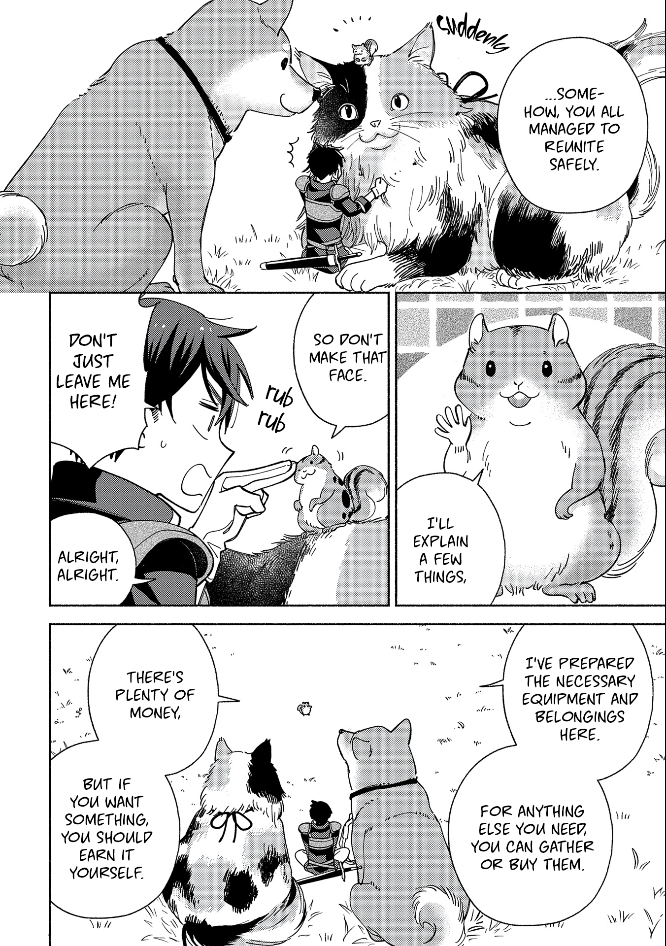 Mofumofu to Mukumuku to Isekai Hyouryuu Seikatsu ~Oishiu Gohan, Kami-sama, Kazoku-tsuki~ Chapter 1 page 25 - 